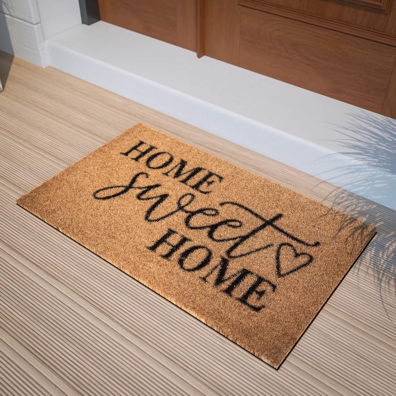 Flash Furniture Harbold 18" x 30" Indoor/Outdoor Coir Doormat with Home Sweet Home Message and Non-Slip Backing