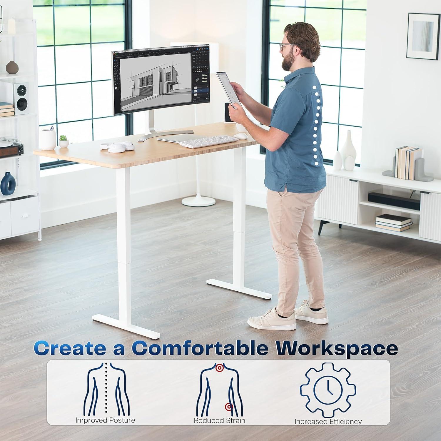 VIVO Electric Dual Motor Standing Desk Frame, E-200 Series
