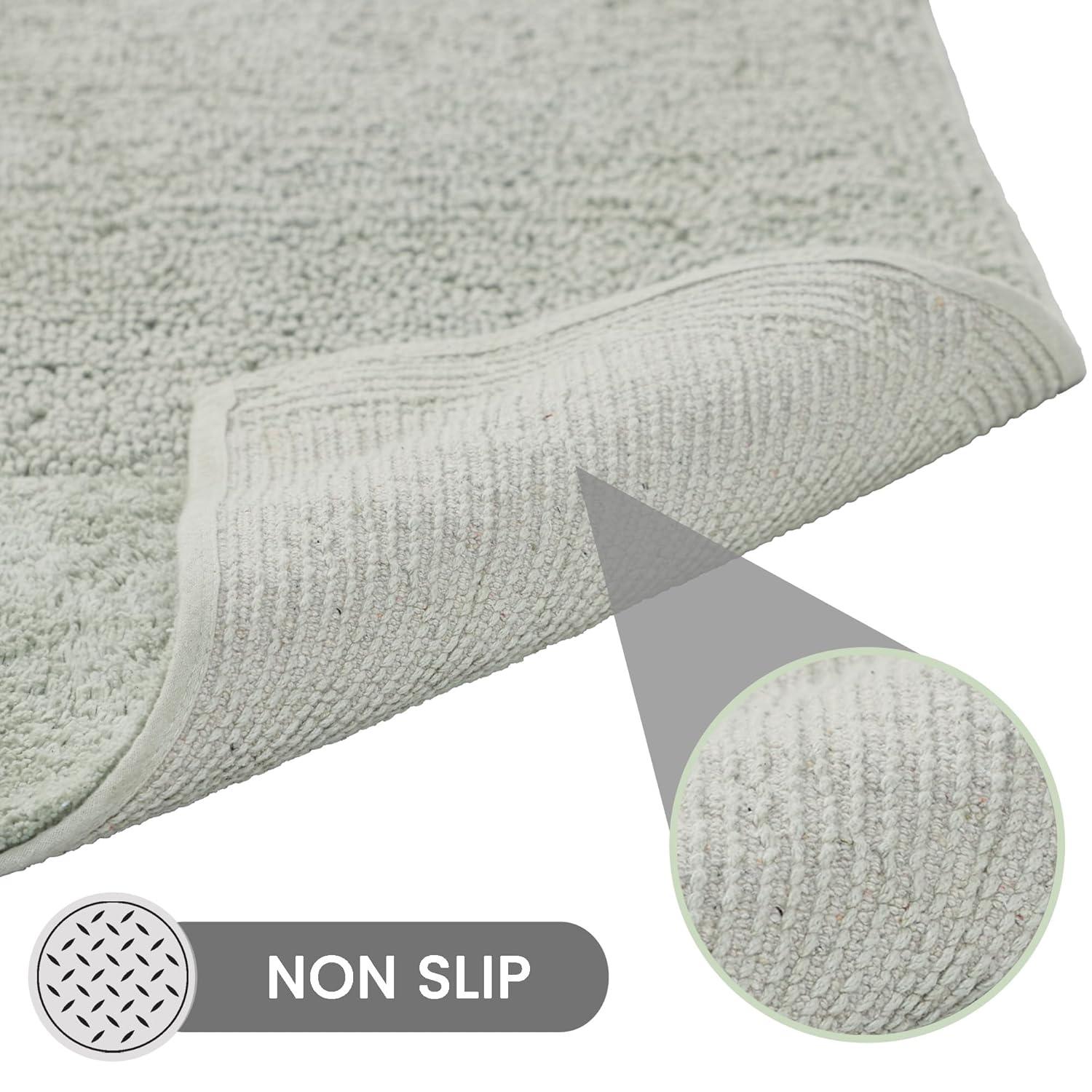 Better Trends 4 Piece Bathroom Rug Set, 100% Cotton, Extra Soft Tufted Bath Mat, Water Absorbent & Non Slip Bath Rug, (Dark Sage) Granada Collection