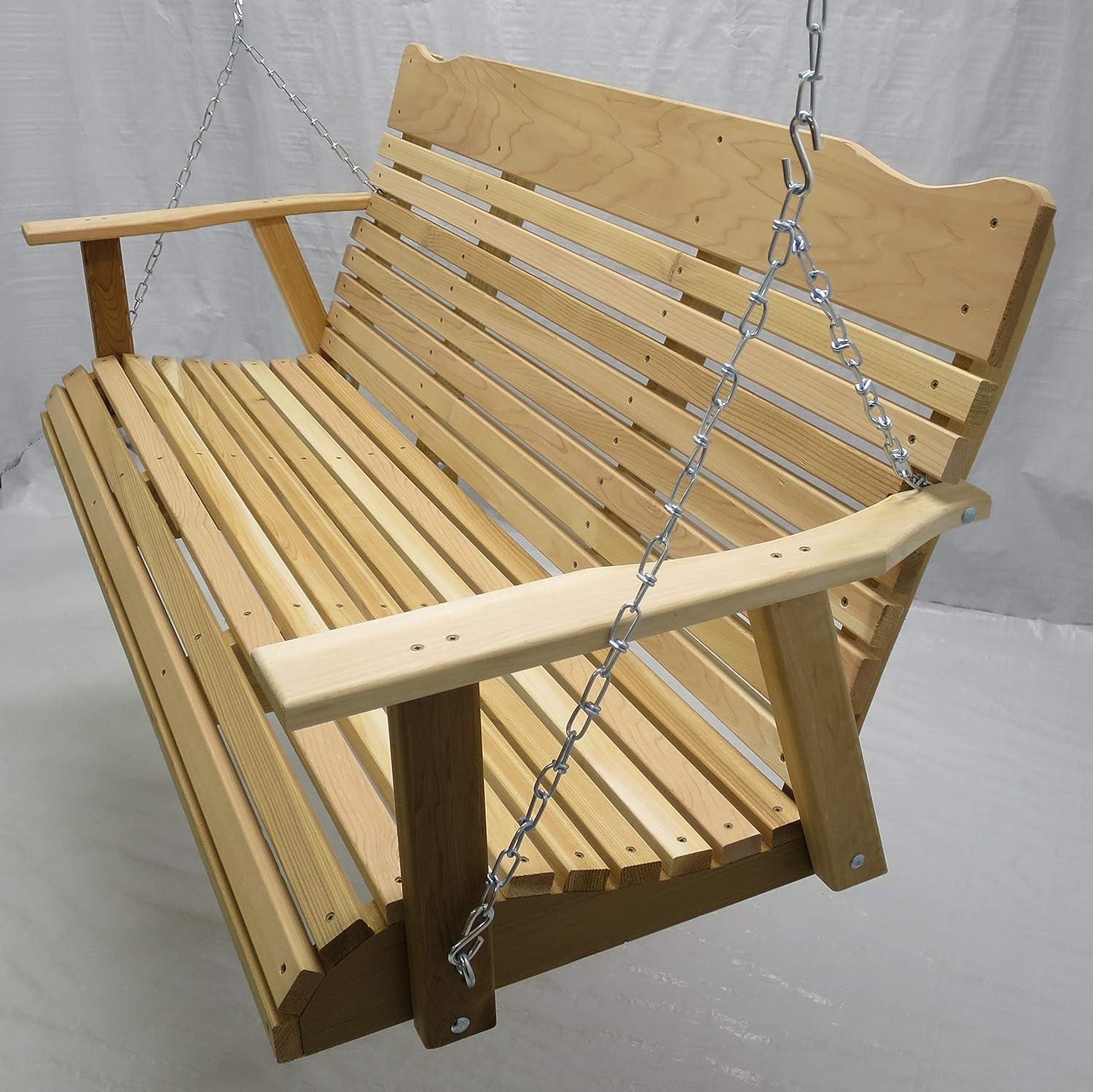 5' Natural Cedar Porch Swing with Chains and Springs