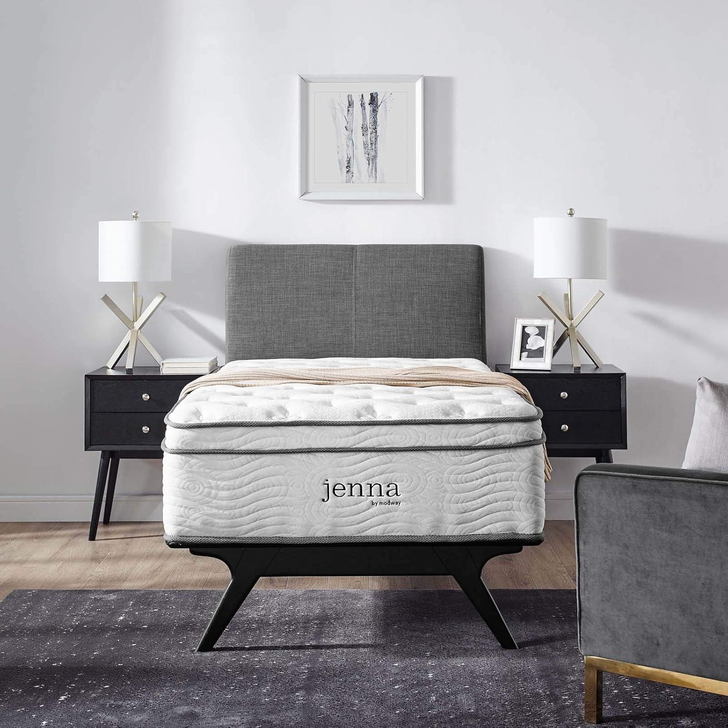 Jenna 14" White Pillowtop Innerspring Twin Mattress