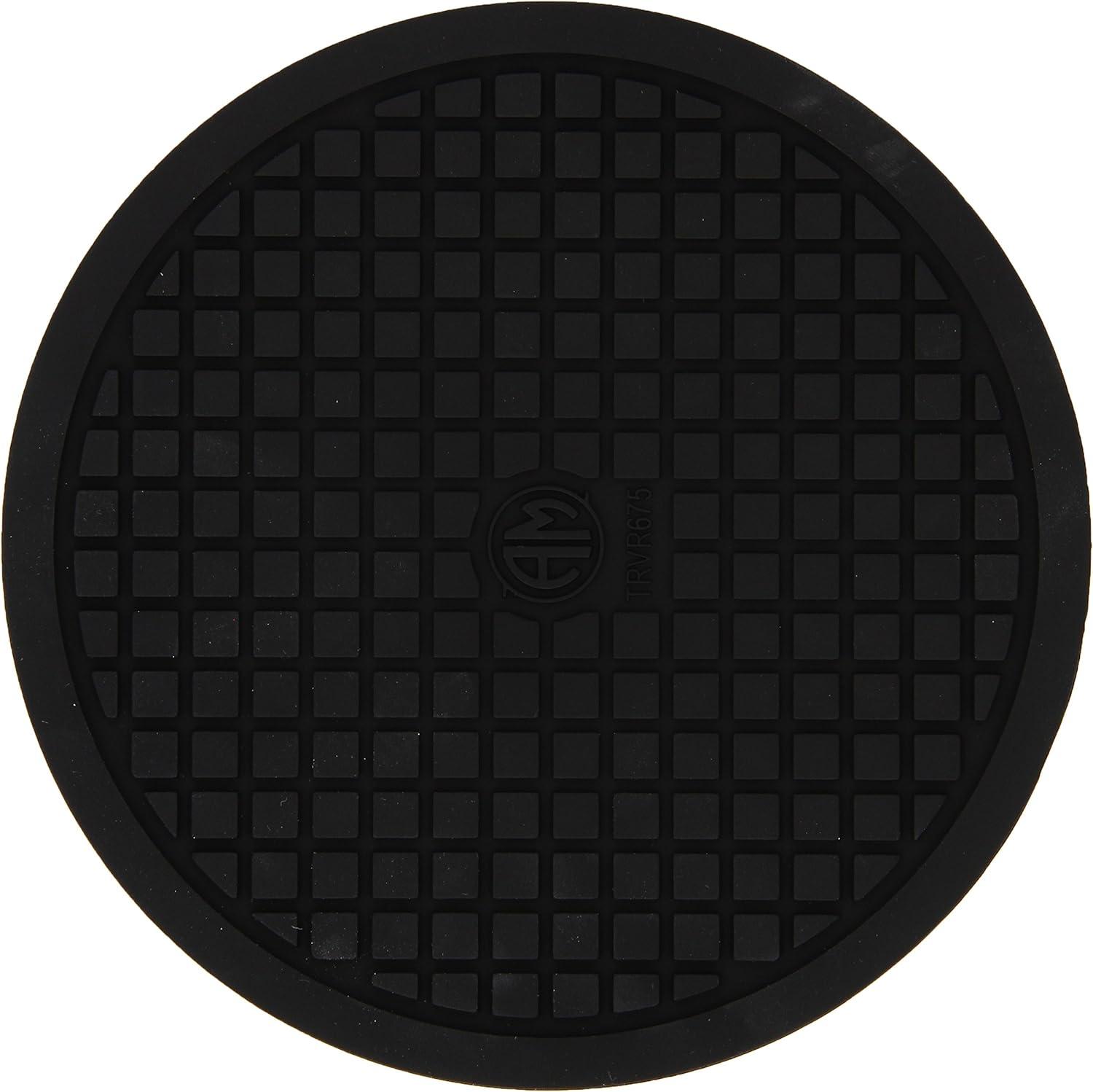 Black Round Silicone Heat-Resistant Kitchen Trivet, 6.75"