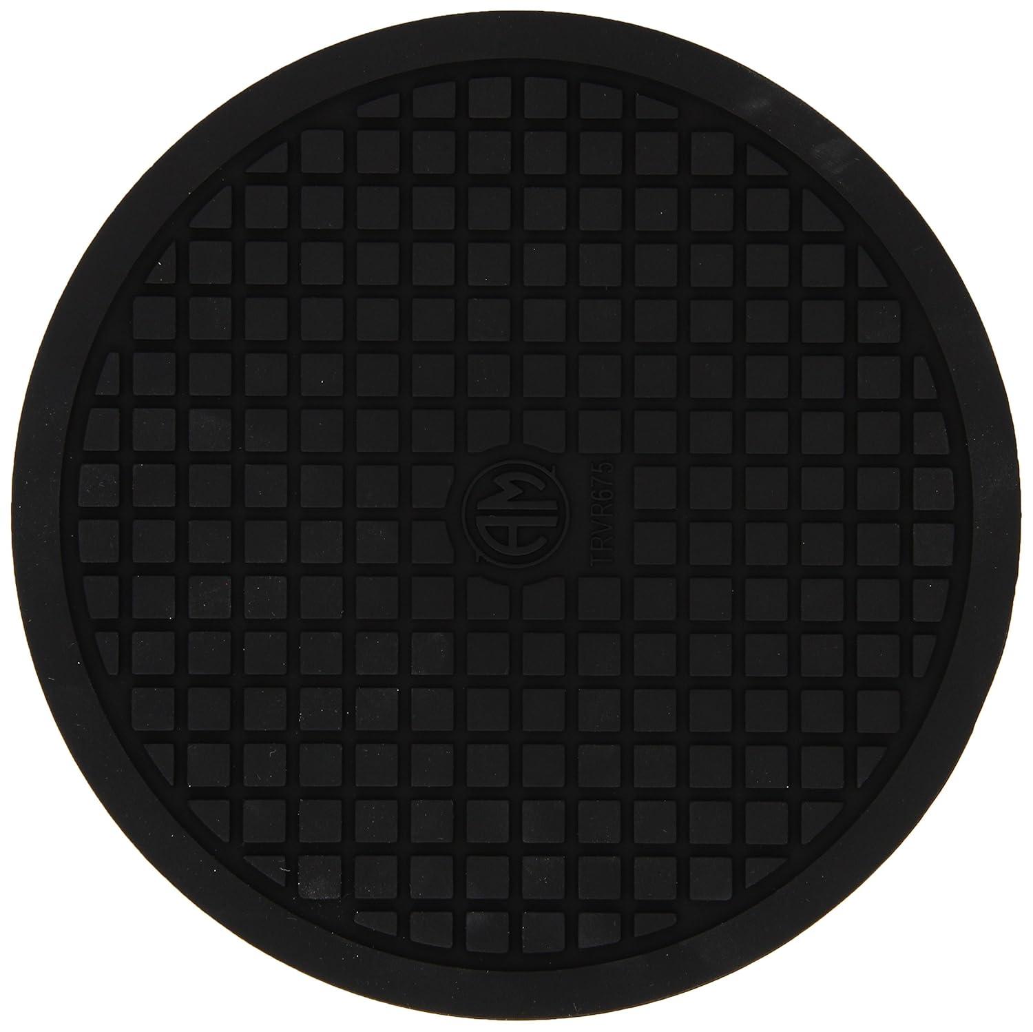 Black Round Silicone Heat-Resistant Kitchen Trivet, 6.75"