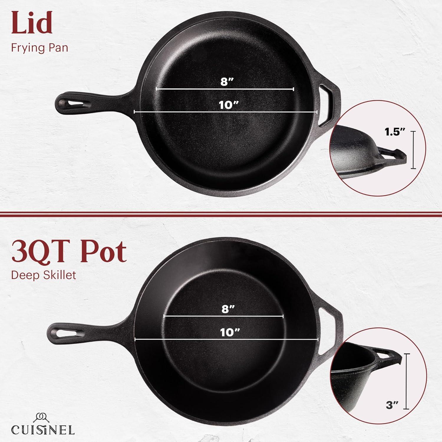 Pre-Seasoned Cast Iron 3-Quart Dutch Oven and Skillet Set