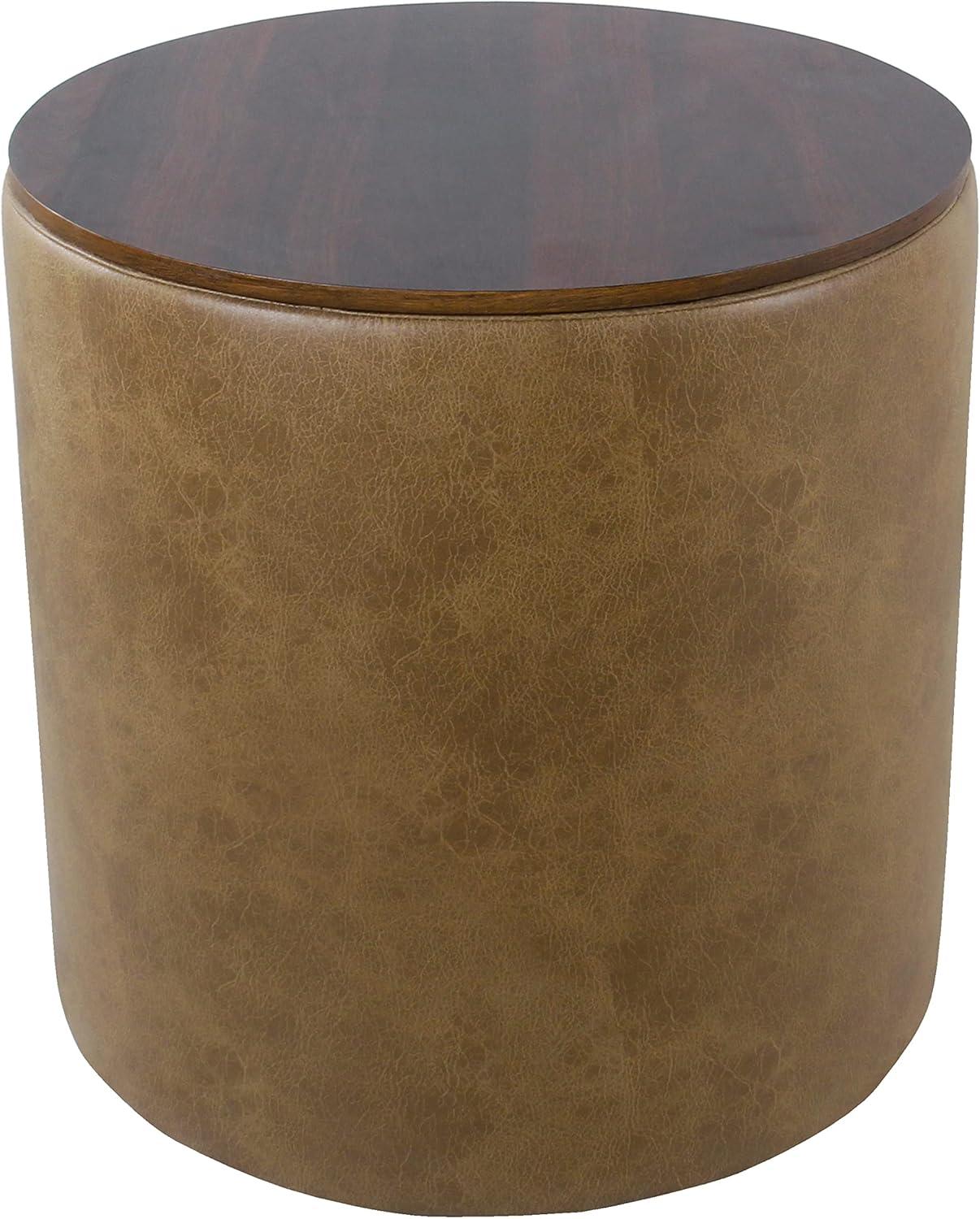 Aluino Faux Leather Ottoman