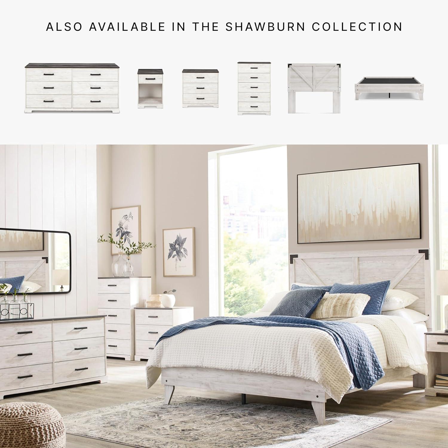 Signature Design by Ashley Casual Shawburn Chest of Drawers, Whitewash/Charcoal Gray