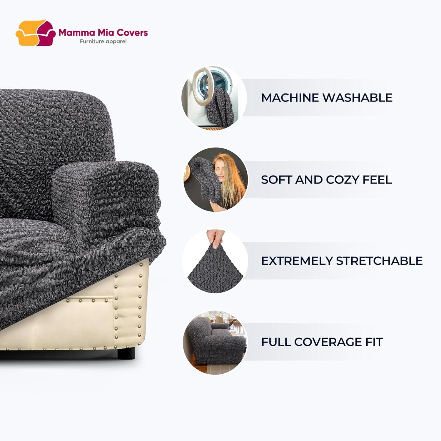 Stretchy Slipcover for Recliner Armchair - Italian Style & Premium Quality - Mille Righe Collection