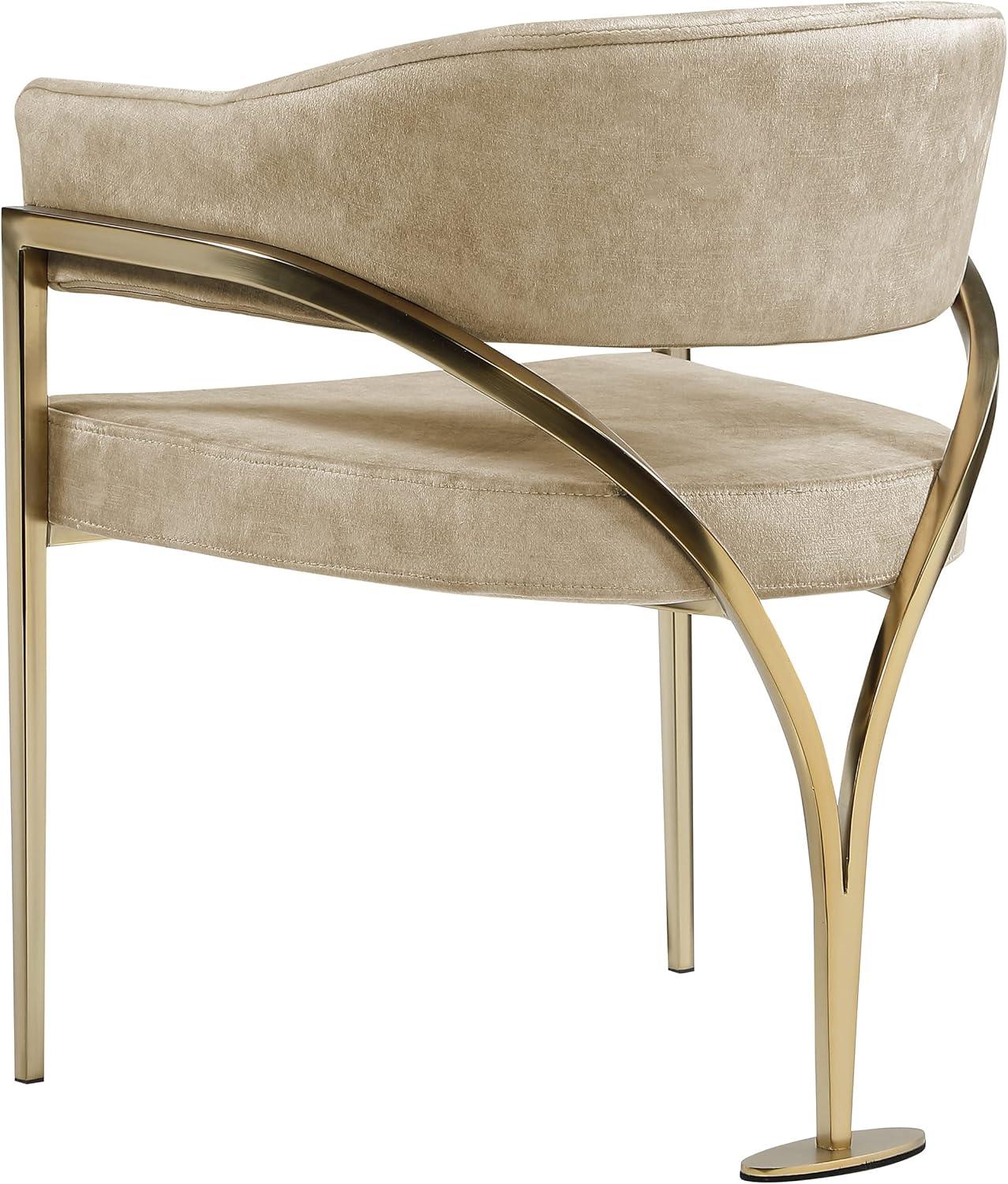 Meridian Furniture Madelyn Beige Velvet Dining Chair (Set of 2)