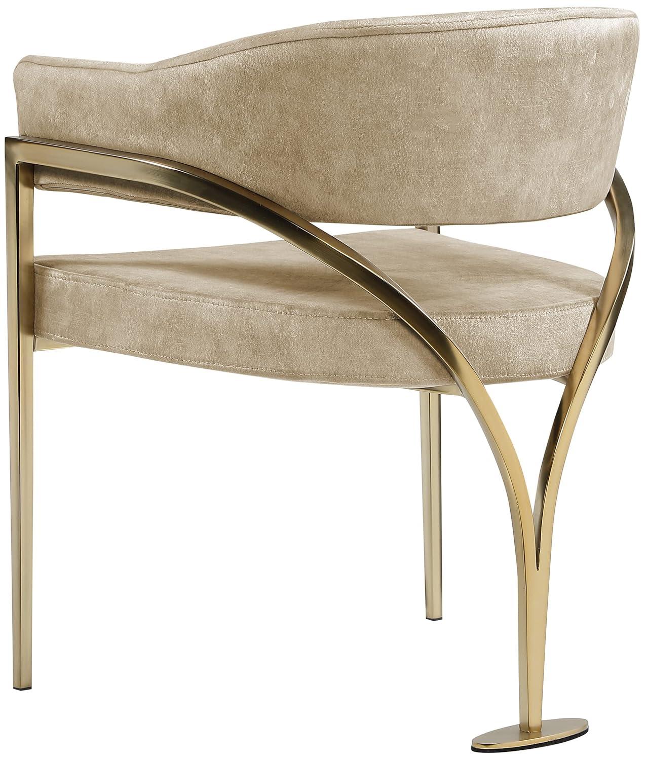 Meridian Furniture,Madelyn Beige Velvet Dining Chair, Set of 2