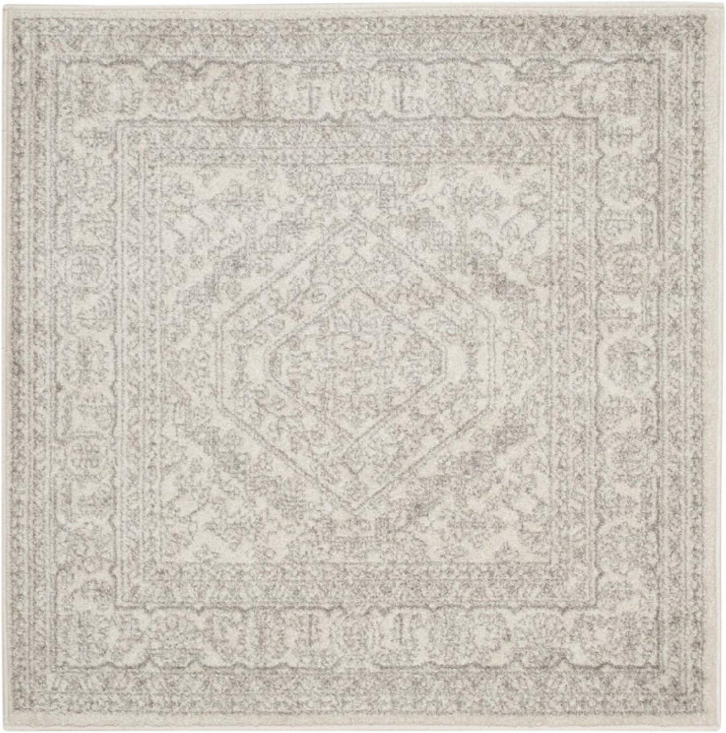 Adirondack ADR108 Power Loomed Area Rug - Ivory/Slate - 6'x6' - Safavieh.