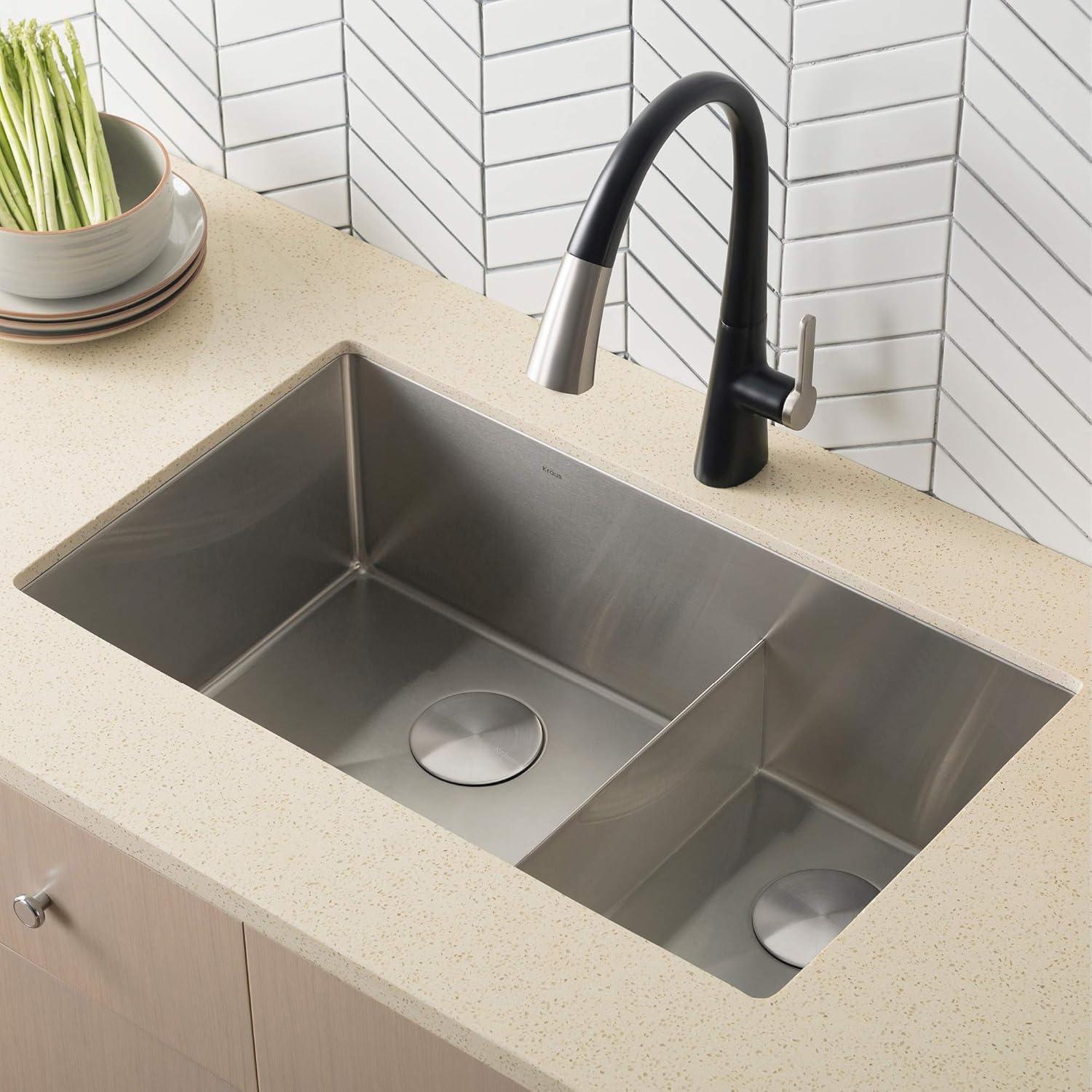 KRAUS Standart PRO™ Undermount 60/40 Double Bowl 16 Gauge Stainless Steel Kitchen Sink