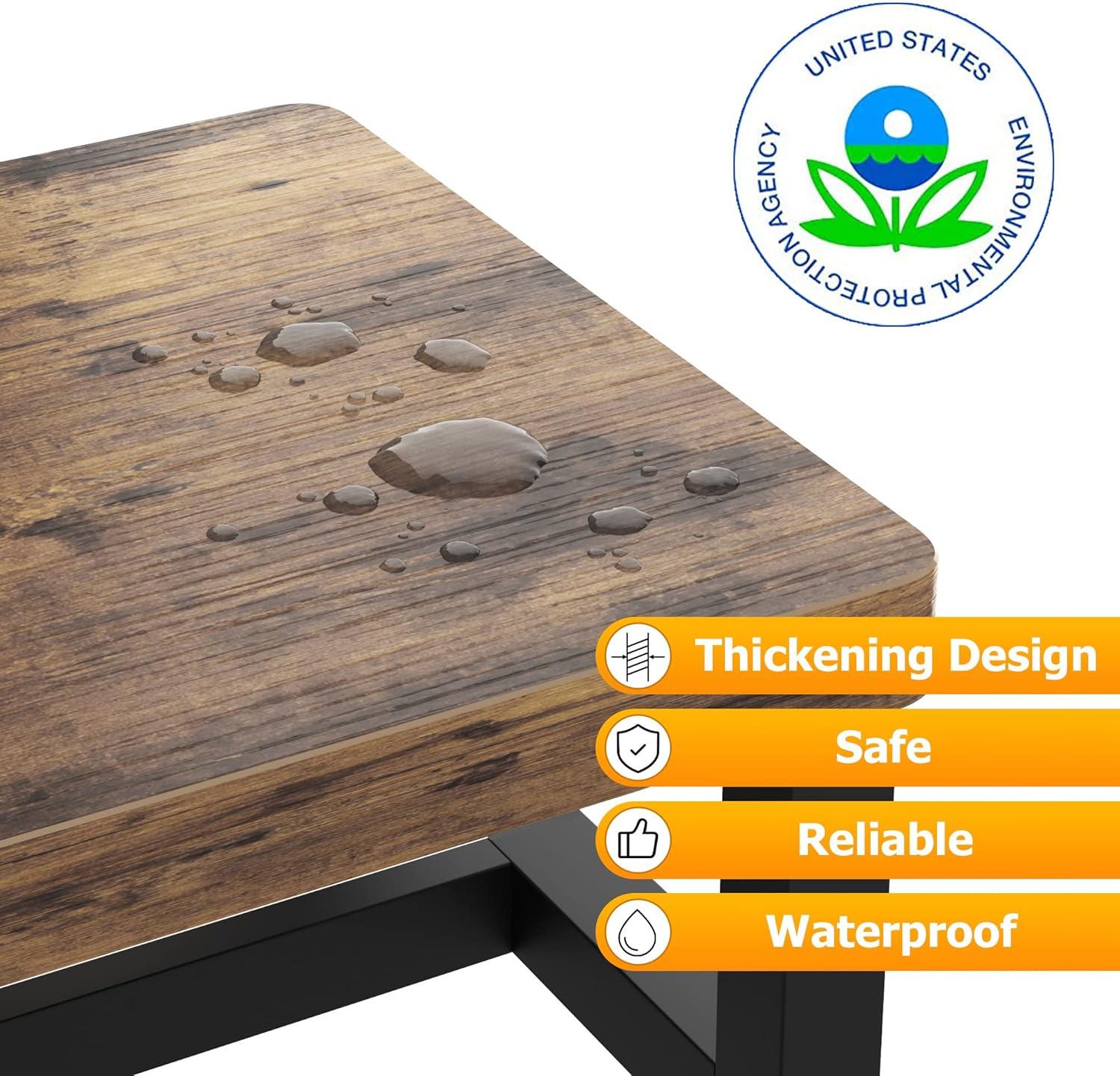 Wooden Step Stools for Adults Kids with Non-Slip Rubber Feet, Heavy Duty Stepping Stools with 500-LBS Capacity for Bedroom Kitchen Bathroom, Bed Steps for High Beds, Easy to Assemble, Rustic Brown