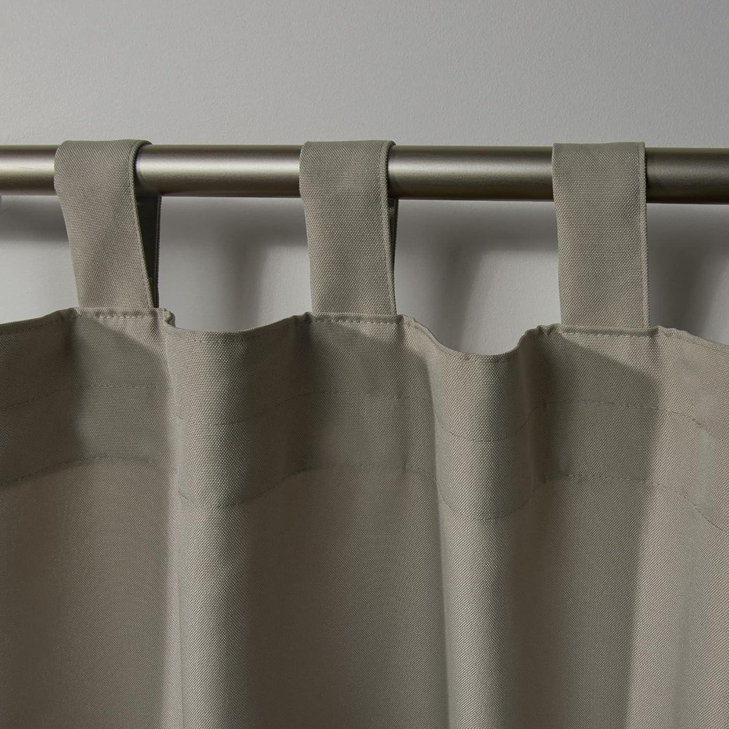 Set of 2 (96"x54") Indoor/Outdoor Solid Cabana Tab Top Window Curtain Panel Taupe - Exclusive Home