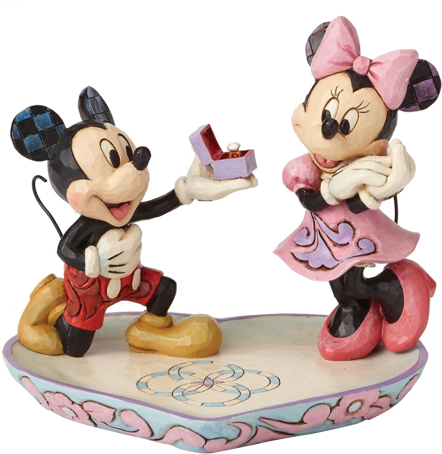 Jim Shore Jim Shore Disney Traditions Mickey& Minnie Proposal Ring Dish 5in H