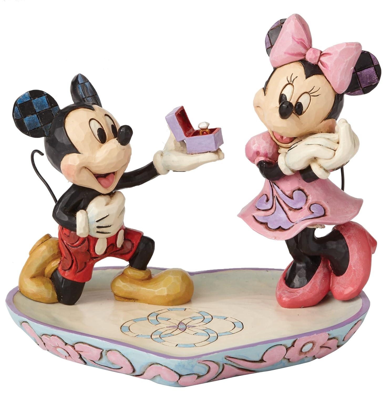 Jim Shore Jim Shore Disney Traditions Mickey& Minnie Proposal Ring Dish 5in H