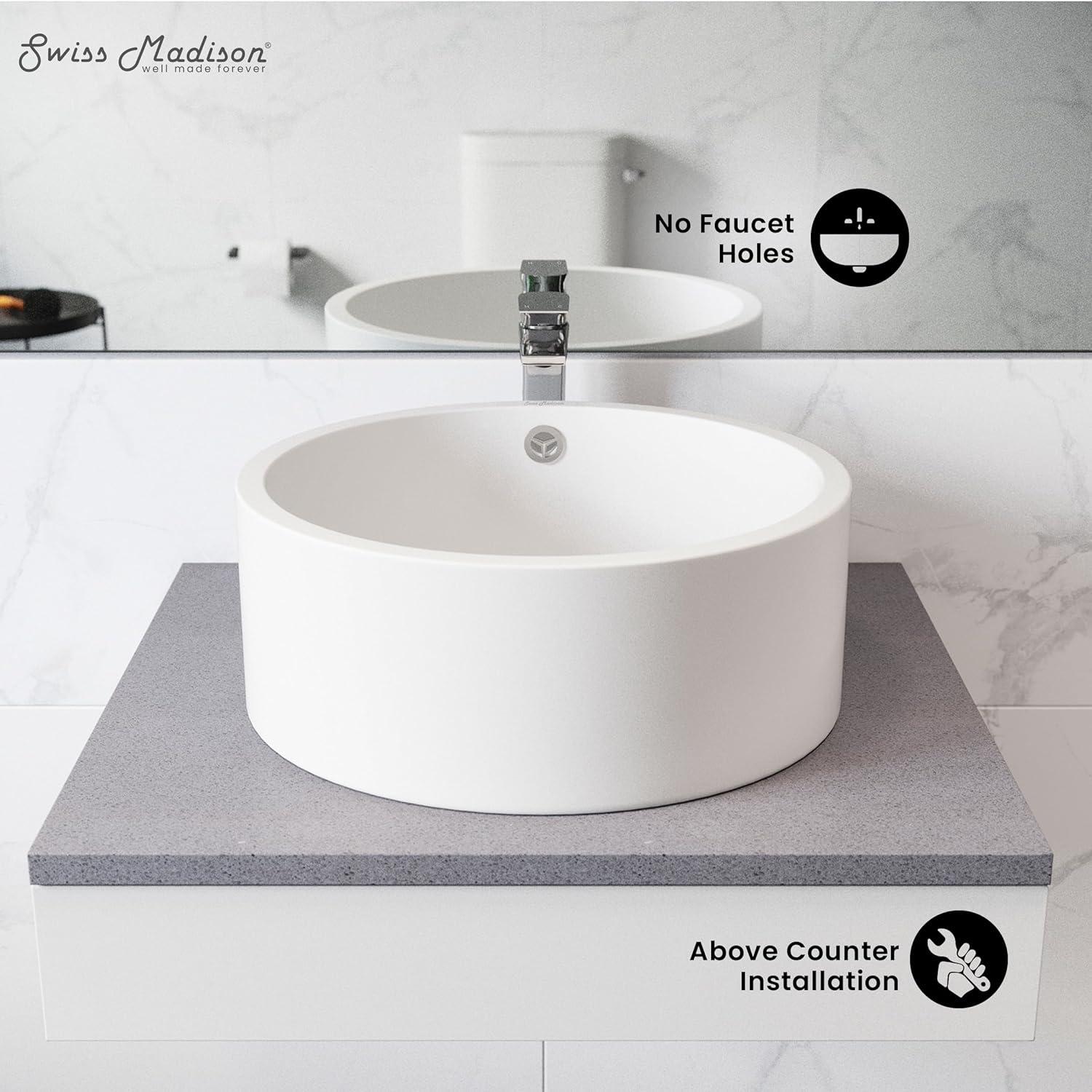 Monaco Round Ceramic Bathroom Vessel Sink