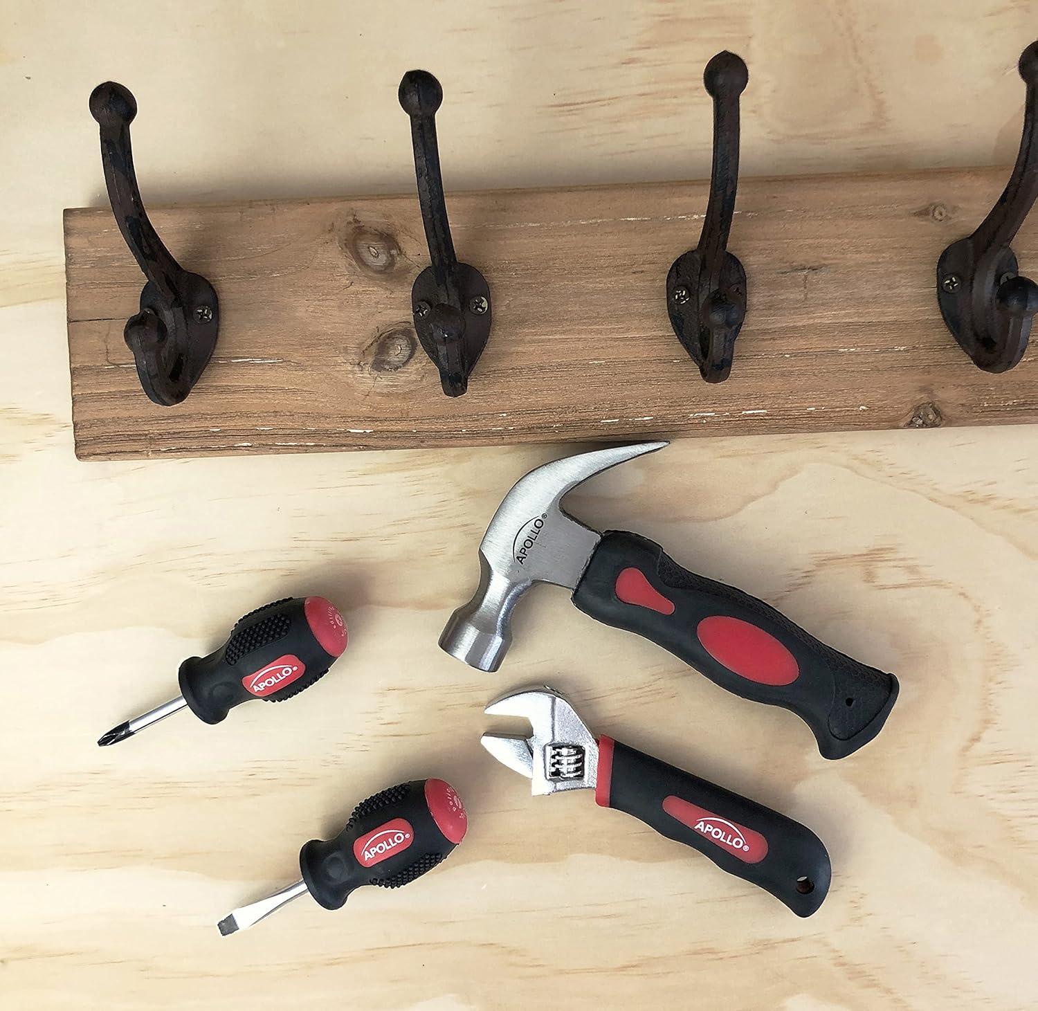 Compact Red and Black 4-Piece Stubby Tool Set