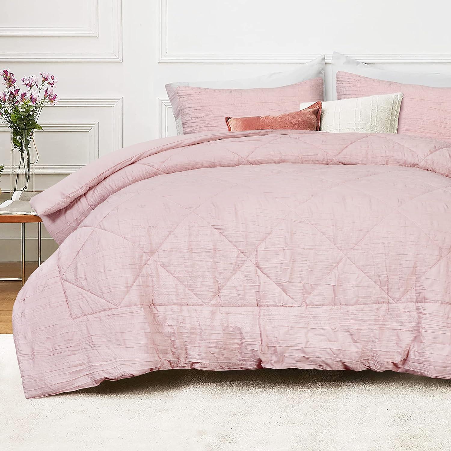 Microfiber 3-Piece Crinkle Comforter Set