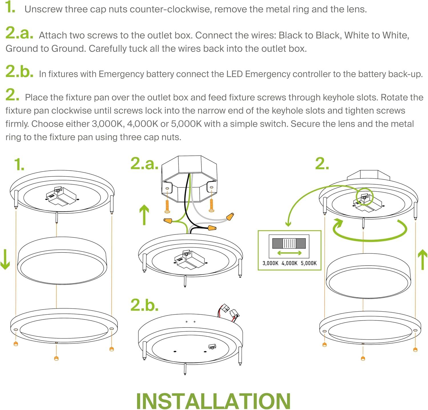 18-Inch Brushed Nickel LED Flush Mount Ceiling Light with Acrylic Shade