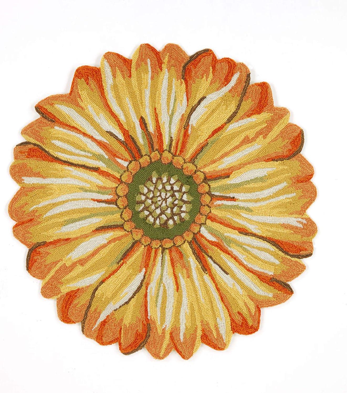 Painterly Sunflower Hand-Tufted Outdoor Rug