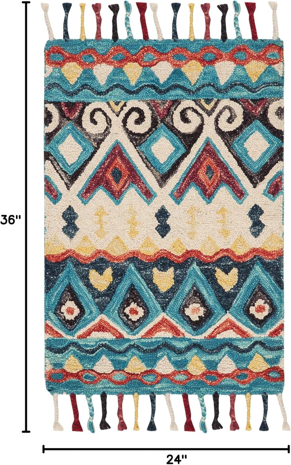 Aspen APN137 Hand Tufted Accent Rug - Blue/Red - 2'x3' - Safavieh.