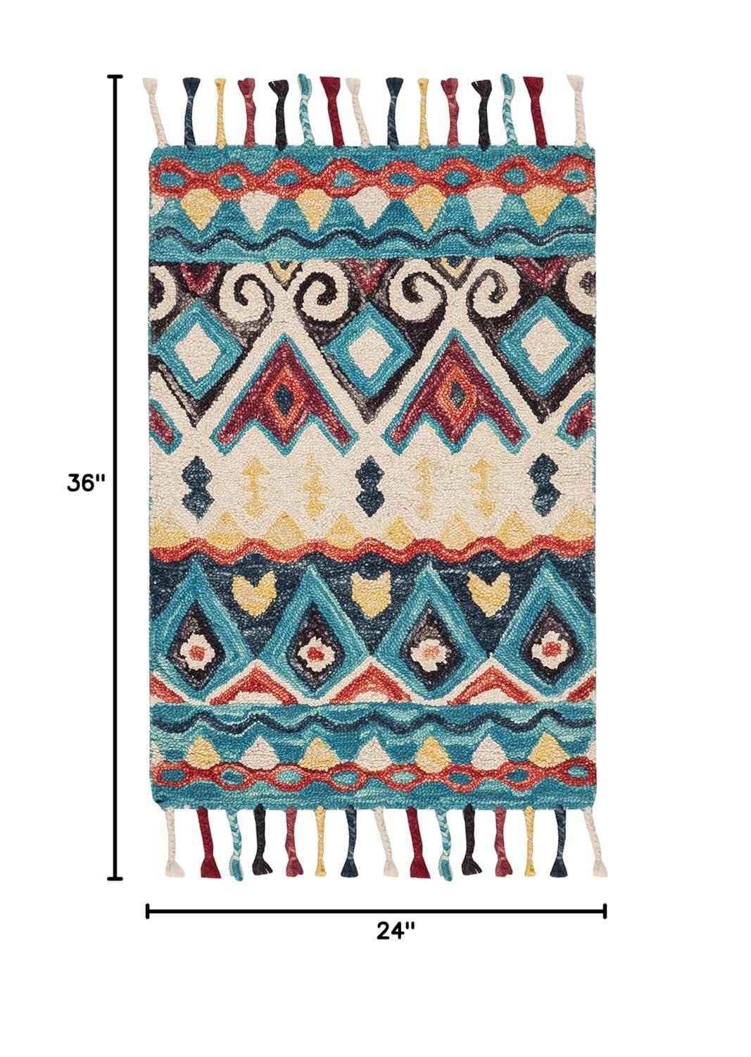 Aspen APN137 Hand Tufted Accent Rug - Blue/Red - 2'x3' - Safavieh.