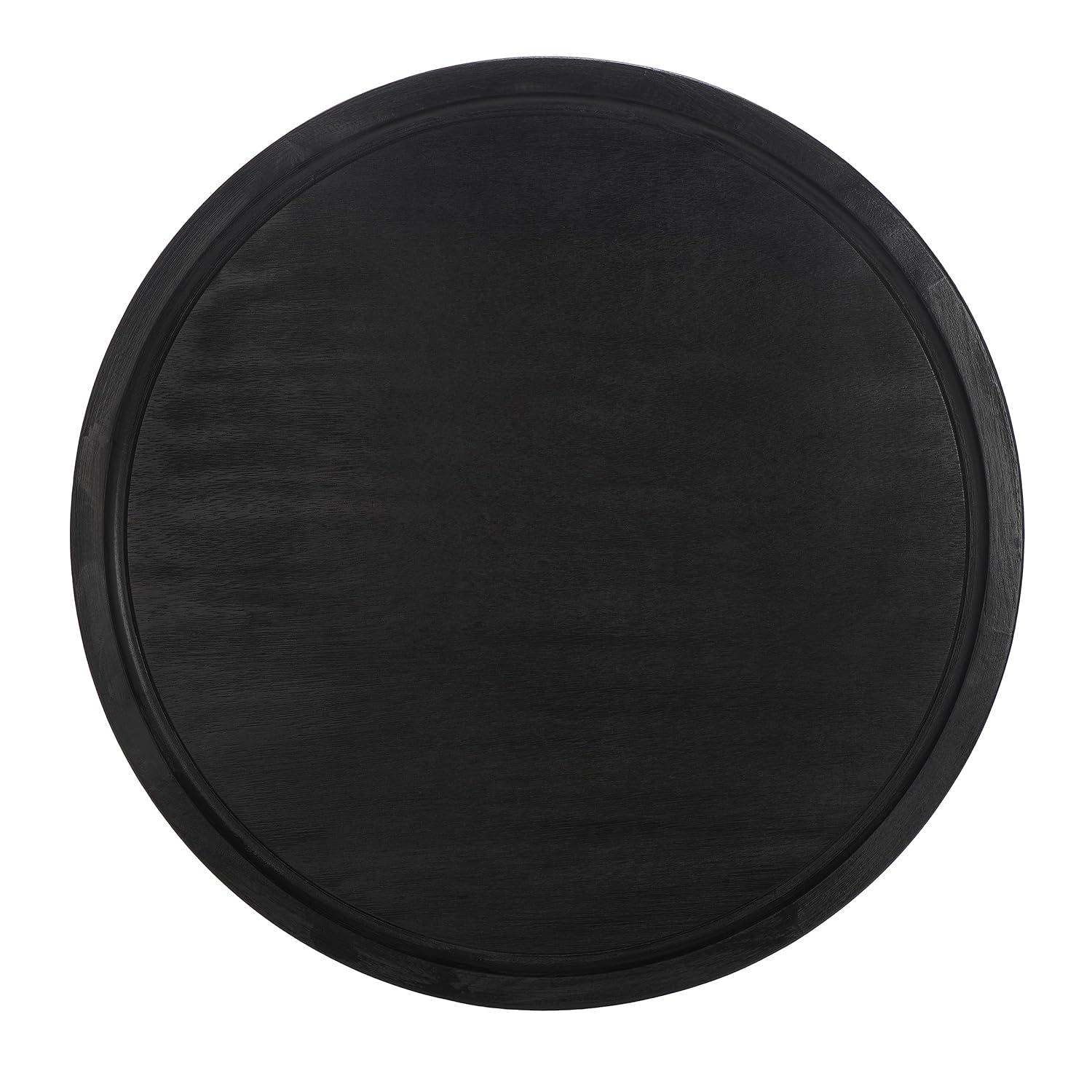 Devin Round Coffee Table - Black - Safavieh