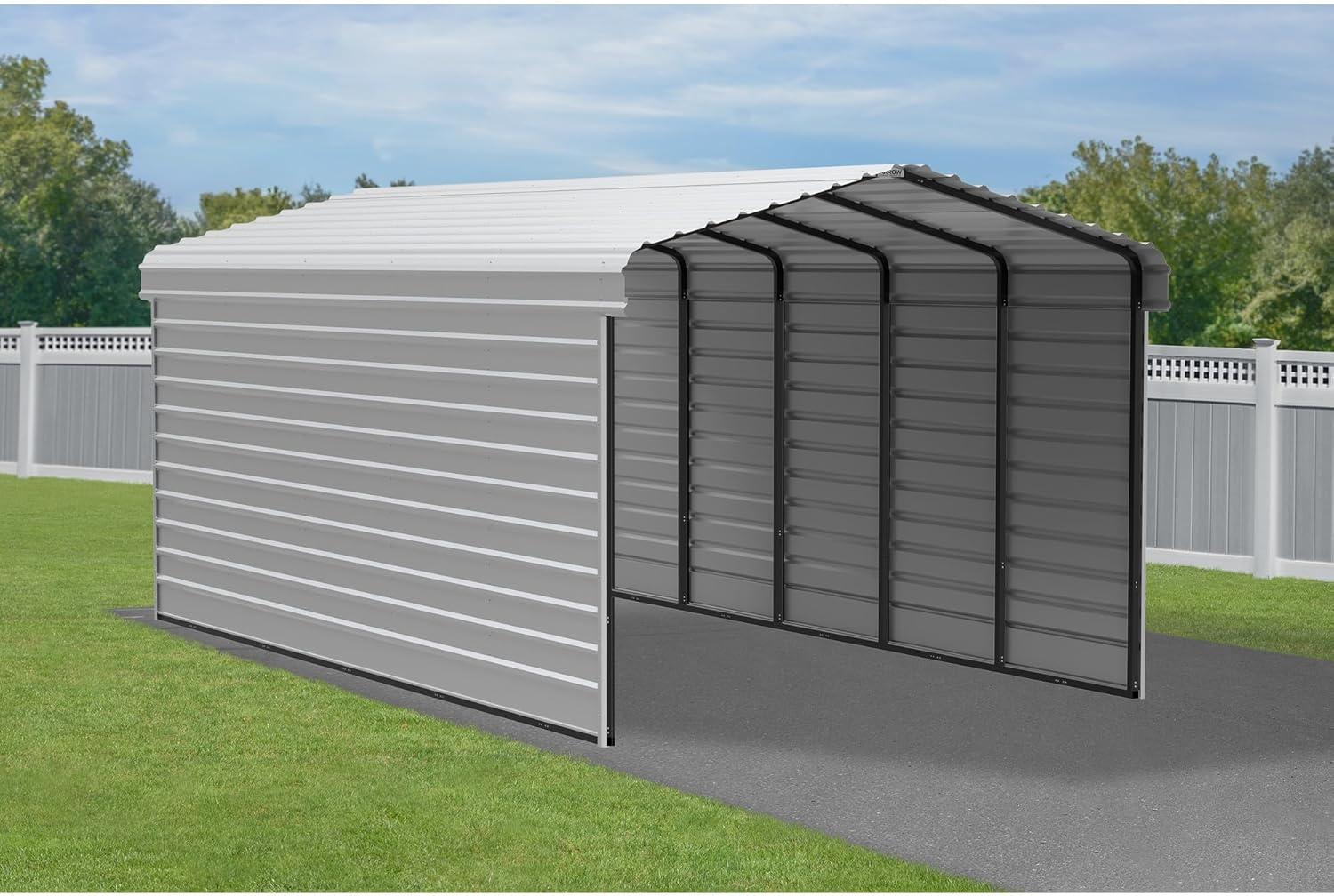 Arrow Arrow Steel Carport with 2 Side Wall Kits, 12x24x09