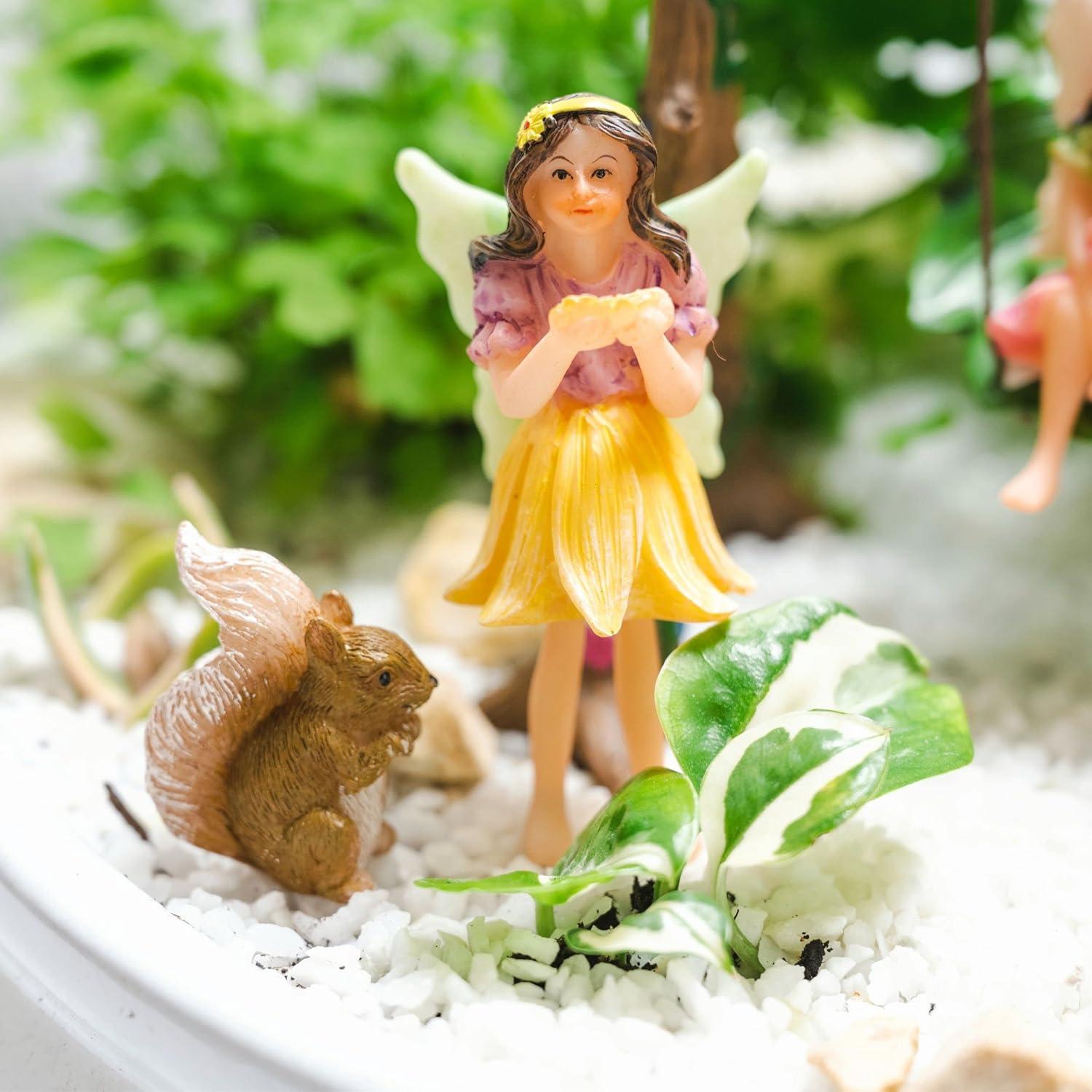 PRETMANNS Fairy Garden Accessories with Garden Fairy Figurines - Adorable Fairies for Fairy Gardens, Cute Fairy Garden Miniatures with a Fairy Furniture Kit C21