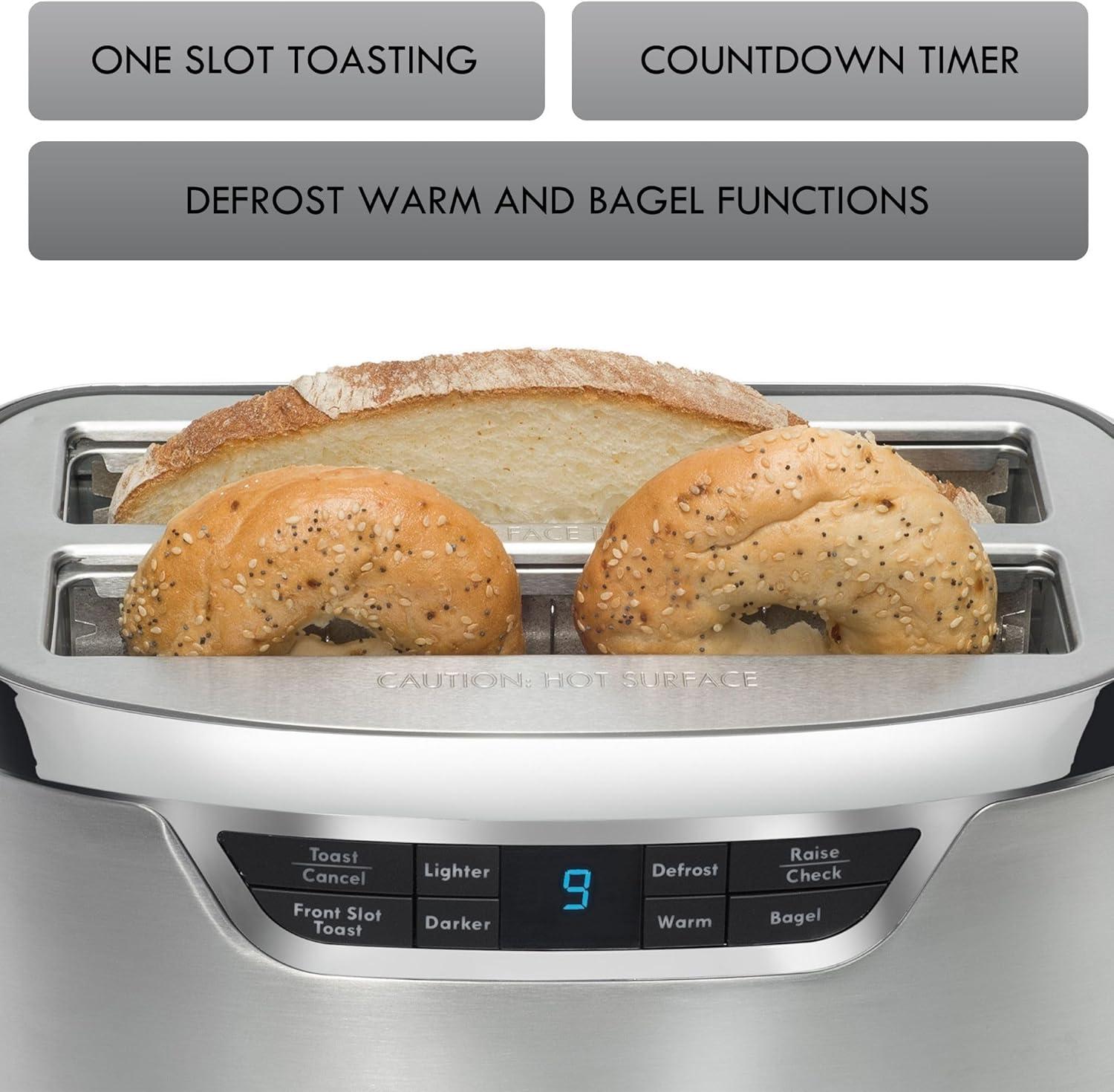 Kenmore Elite 4 Slice Toaster with Auto Lift, Digital Controls, Silver