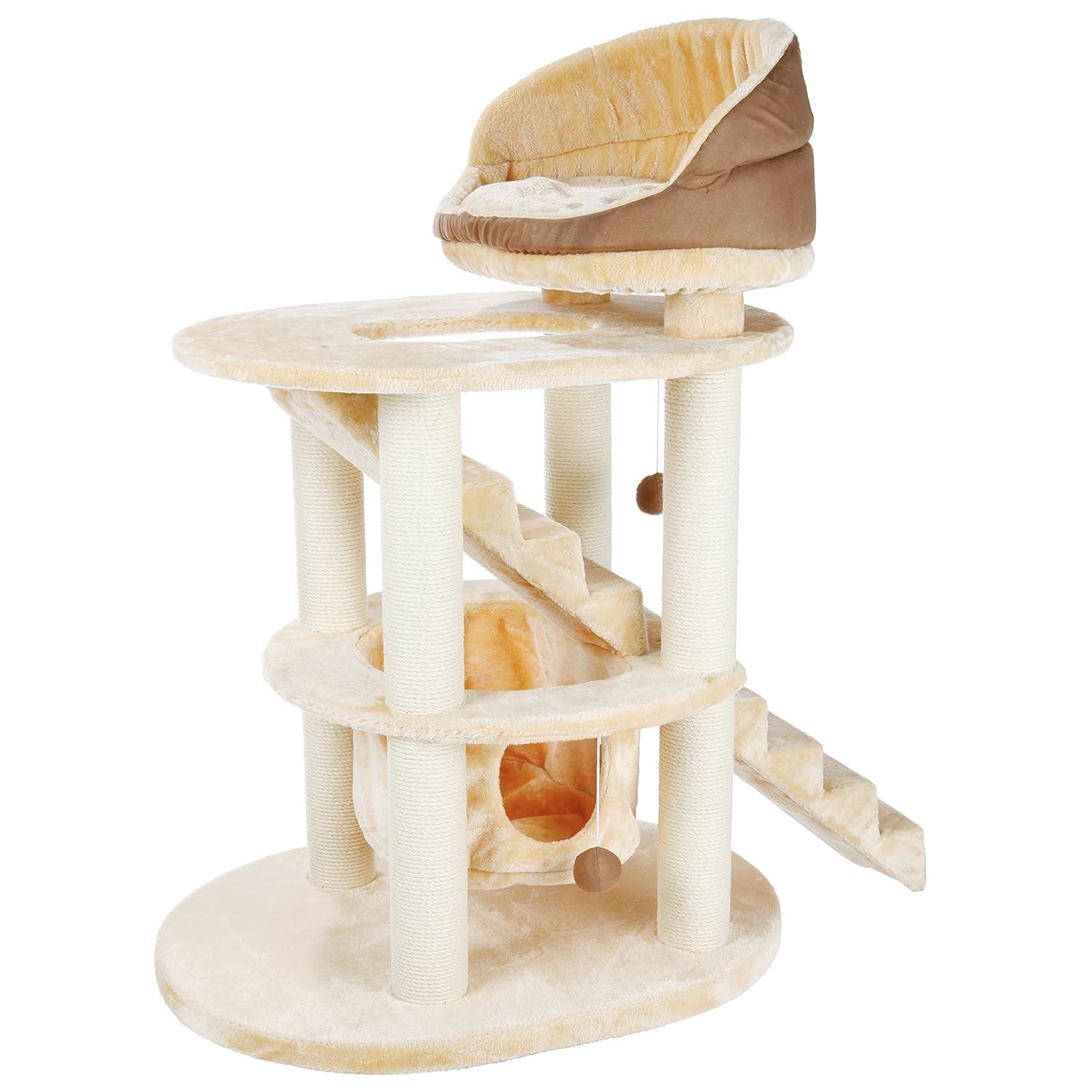 TRIXIE Elsa Senior 43.7" Cat Tower, Sisal Scratching Posts, Plush Hammock, Stairs, Top Platform Bed, Dangling Cat Toy
