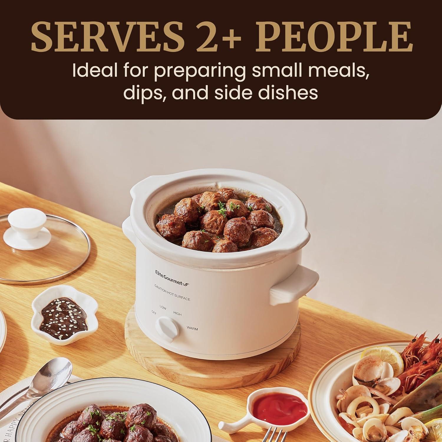 Elite Cuisine 1.5Qt. Mini Slow Cooker in Stainless Steel MST-250XW
