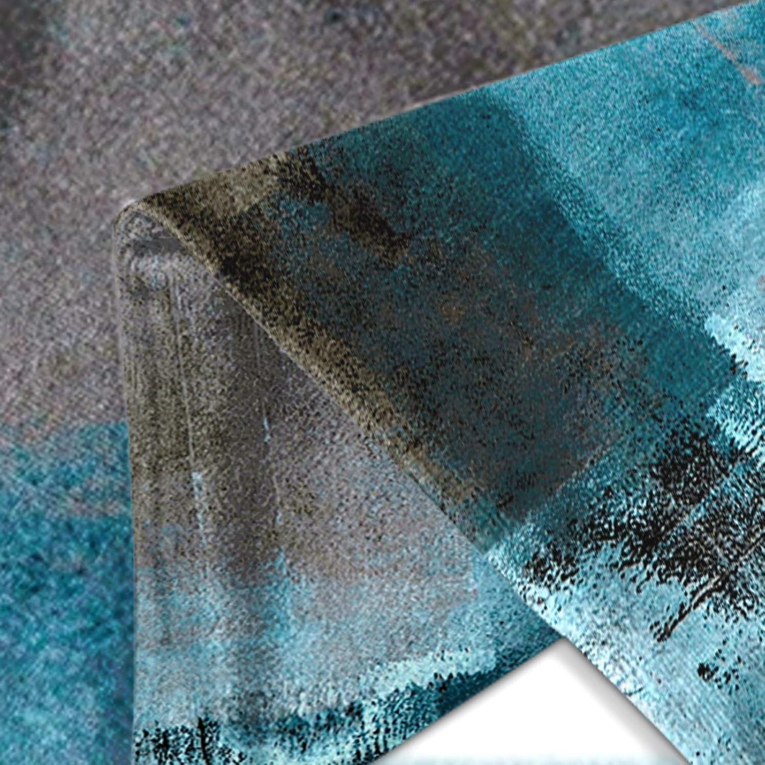 Britimes Throw Pillow Covers Modern Home Art Decor, 18 x 18 Inches Set of 2 Pillow Cases Decorative, Abstract Oil Painting Pillowcases for Bedroom, Living Room, Cushion Couch Sofa, Teal Grey