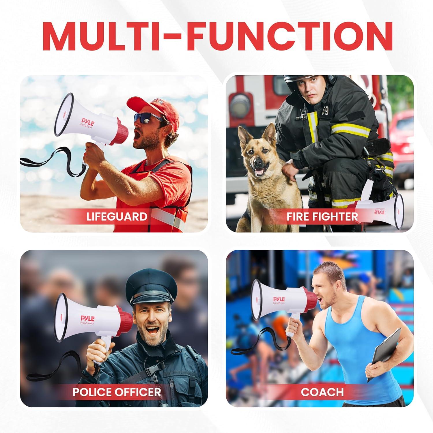 Pyle Pro Handheld Megaphone Bull Horn with Siren and Voice Recorder | PMP35R