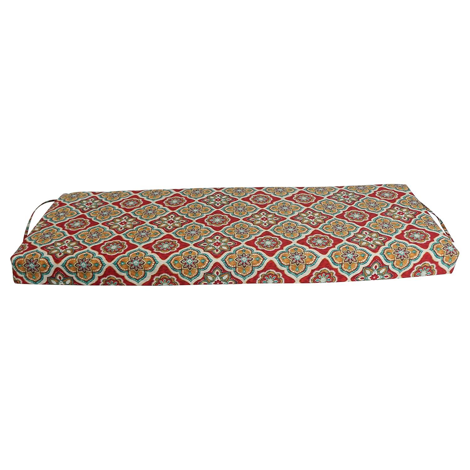 Blazing Needles Outdoor Bench Cushion, 54" x 19", Adonis Jewel