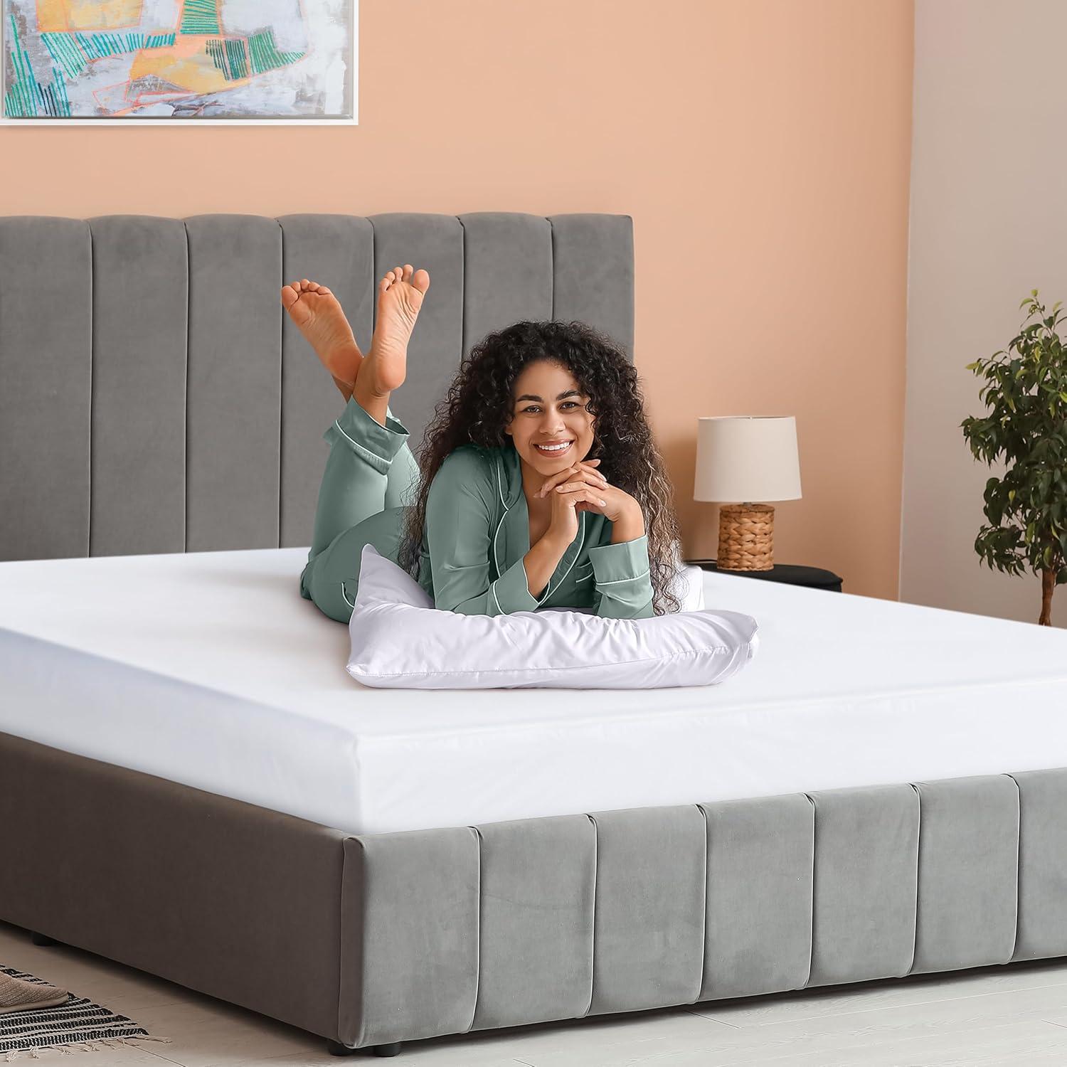 PEKUR Waterproof Mattress Protector – Fitted Sheet Style, Deep Pocket Cover Fits Up to 15 Inches, Washable & Breathable Mattress Topper