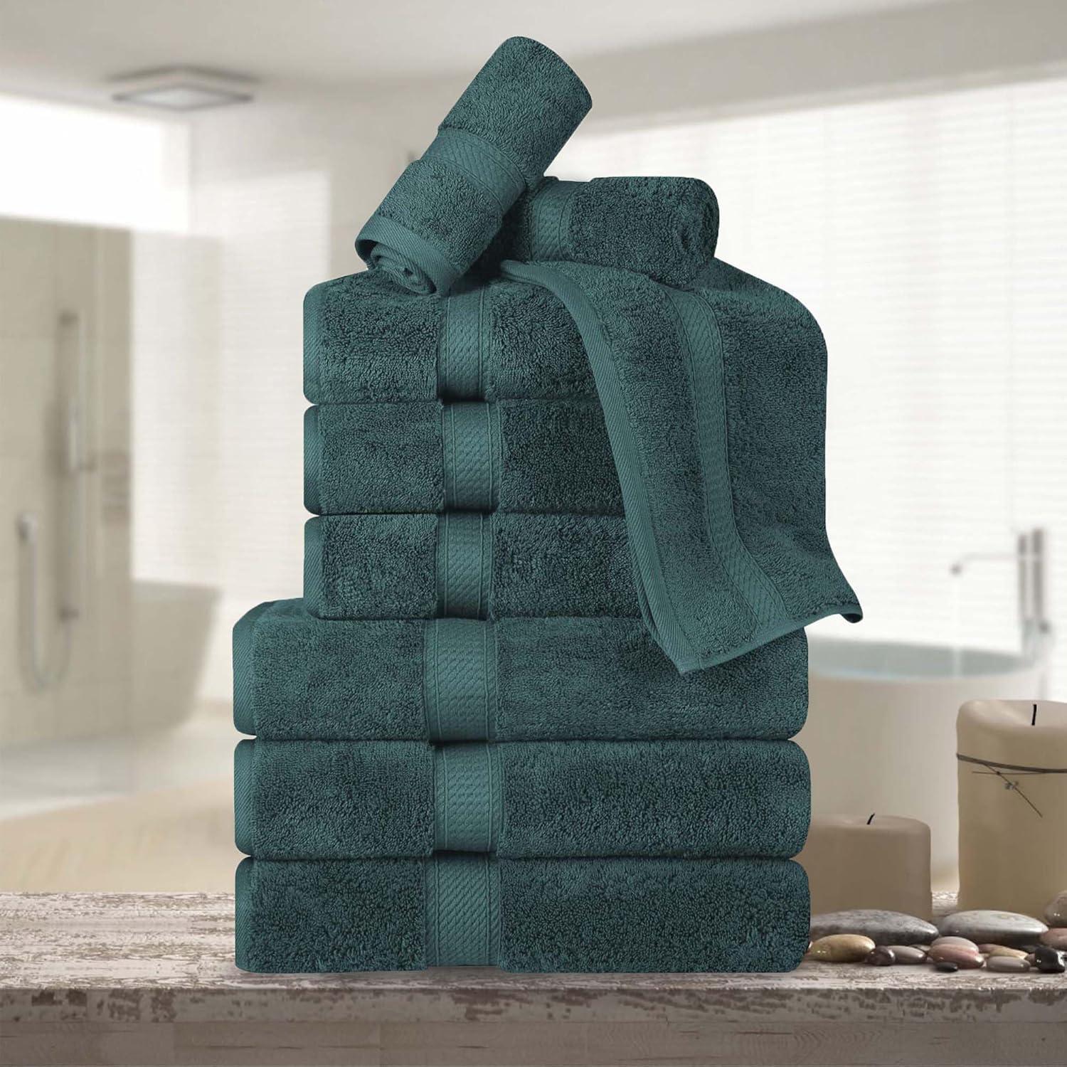 Teal Egyptian Cotton Ultra Plush 9-Piece Towel Set