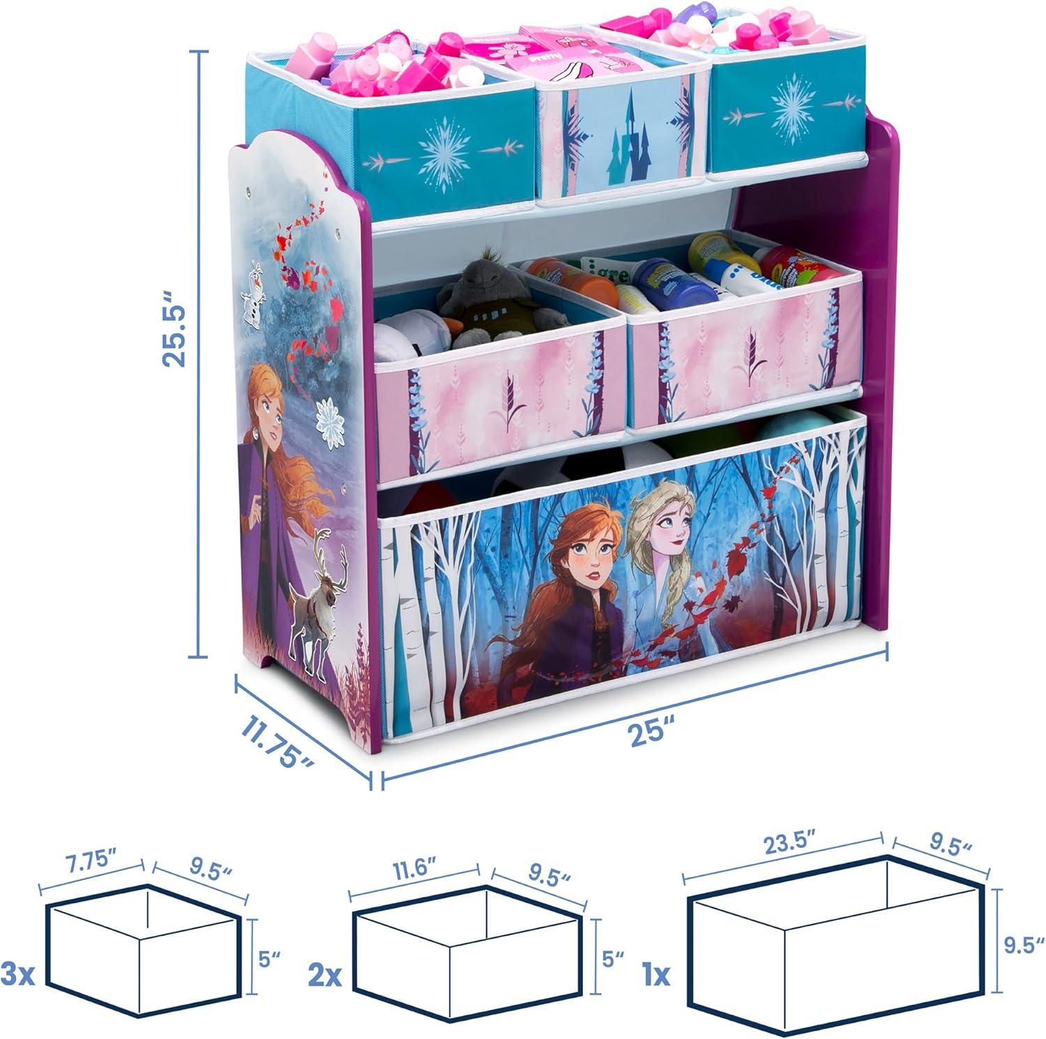 Disney Frozen 2 Design and Store 6 Bin Kids' Toy Organizer - Delta Children