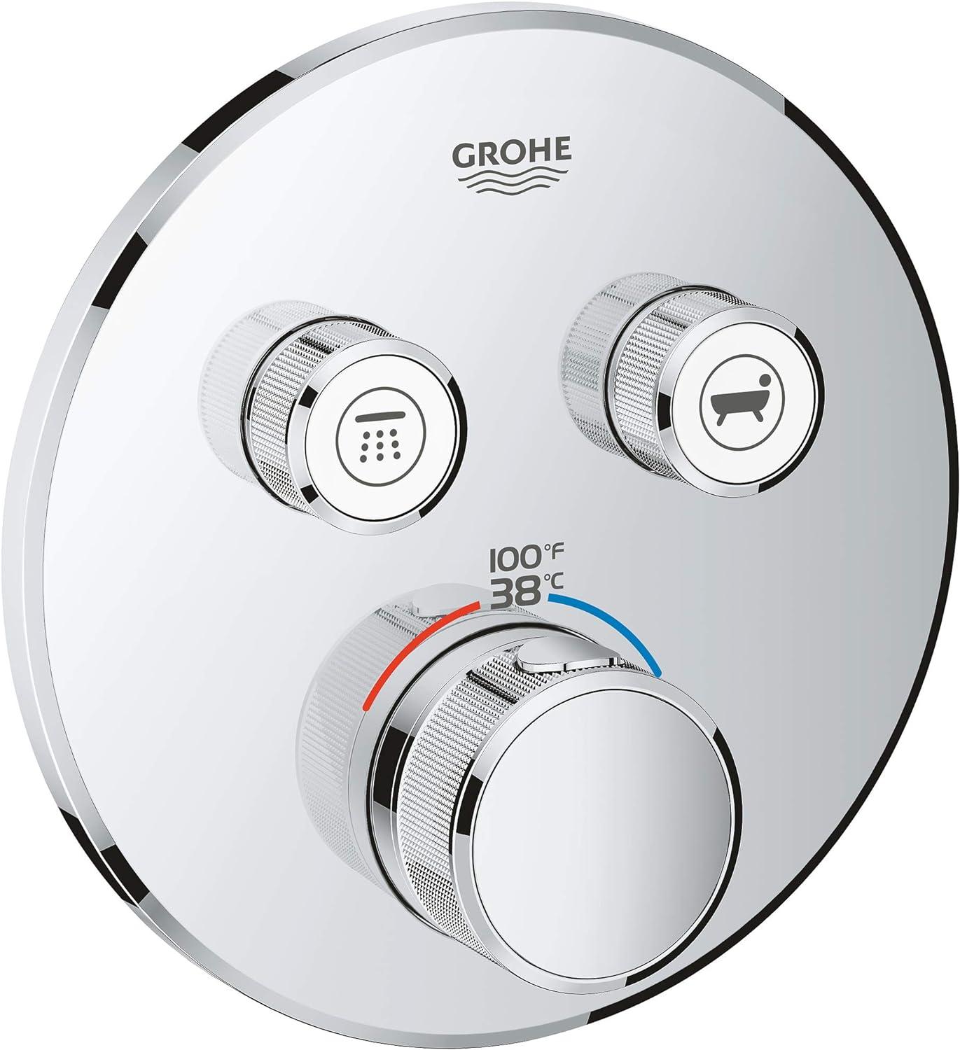 Chrome Dual-Function Wall-Mounted Shower Valve Trim