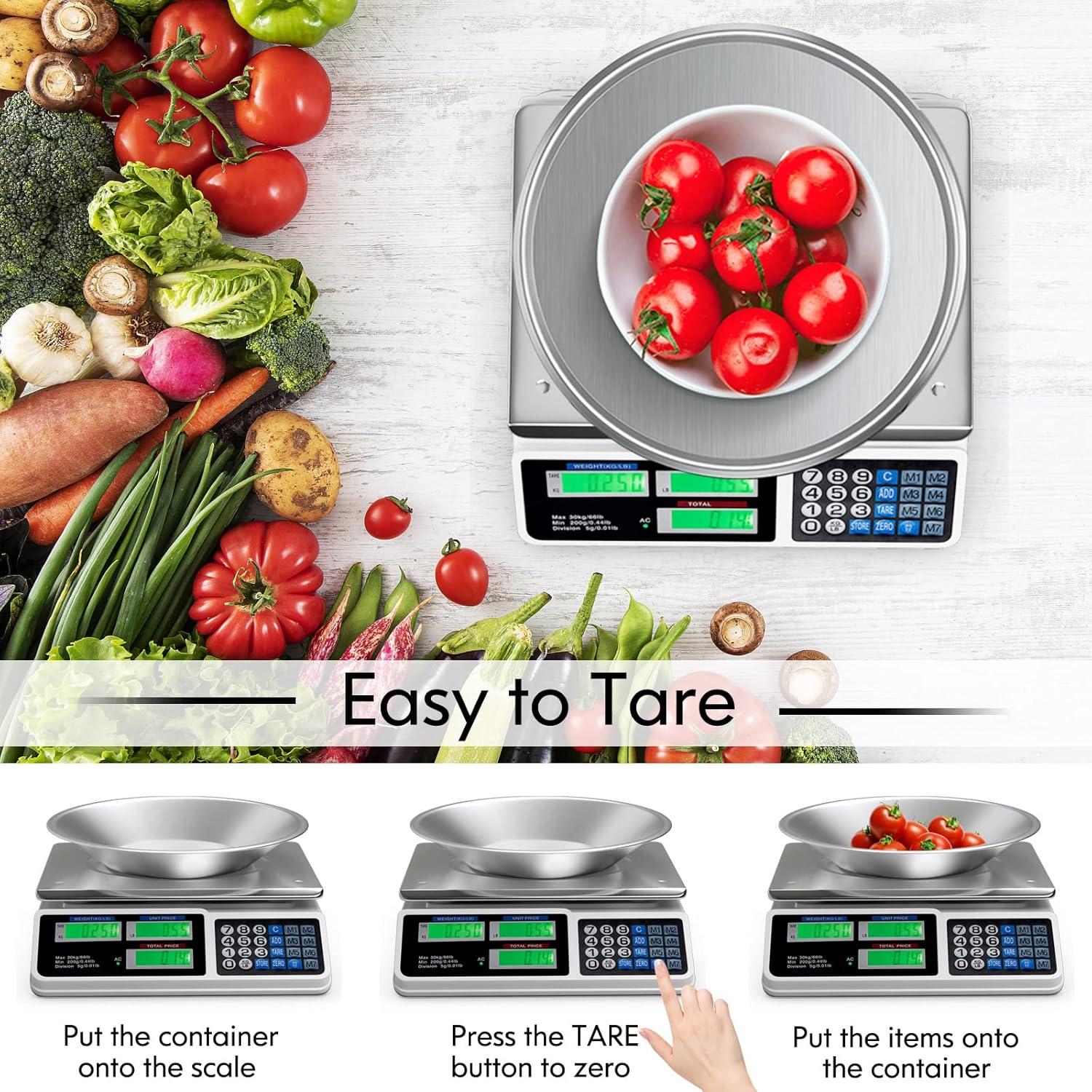 YYAo 66 lbs Electronic Price Computing Scale with LCD Screen Display