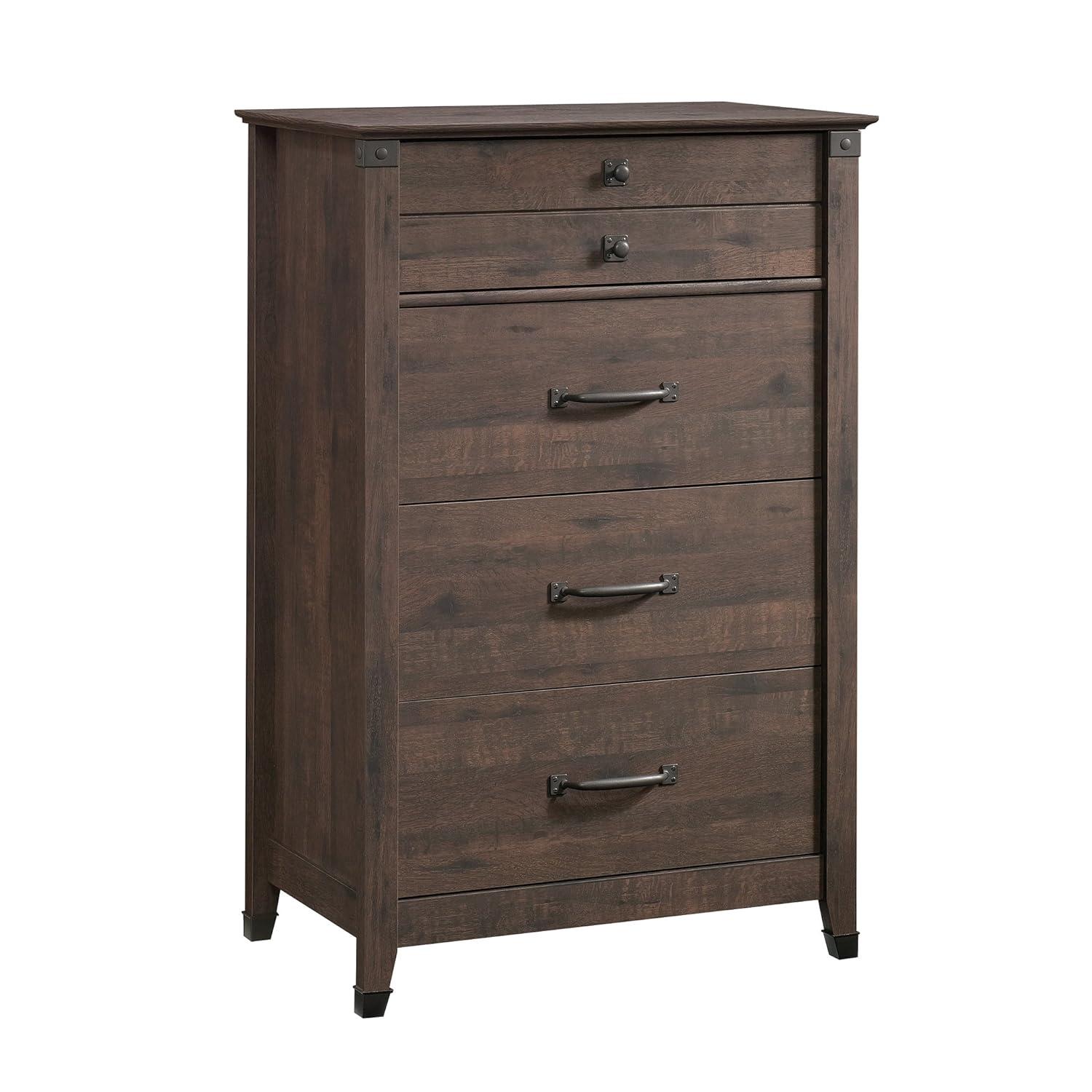 Sauder Carson Forge 4-Drawer Dresser, Coffee Oak Finish
