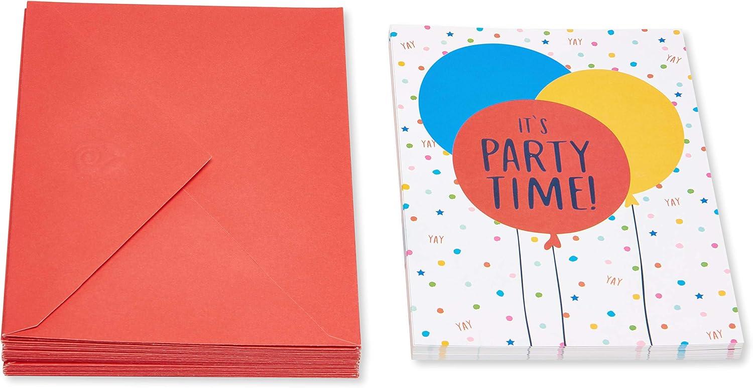 American Greetings Party Invitations and Envelopes Perfect for any Birthday or Special Occasion, Multi Color Balloons (25-Count)