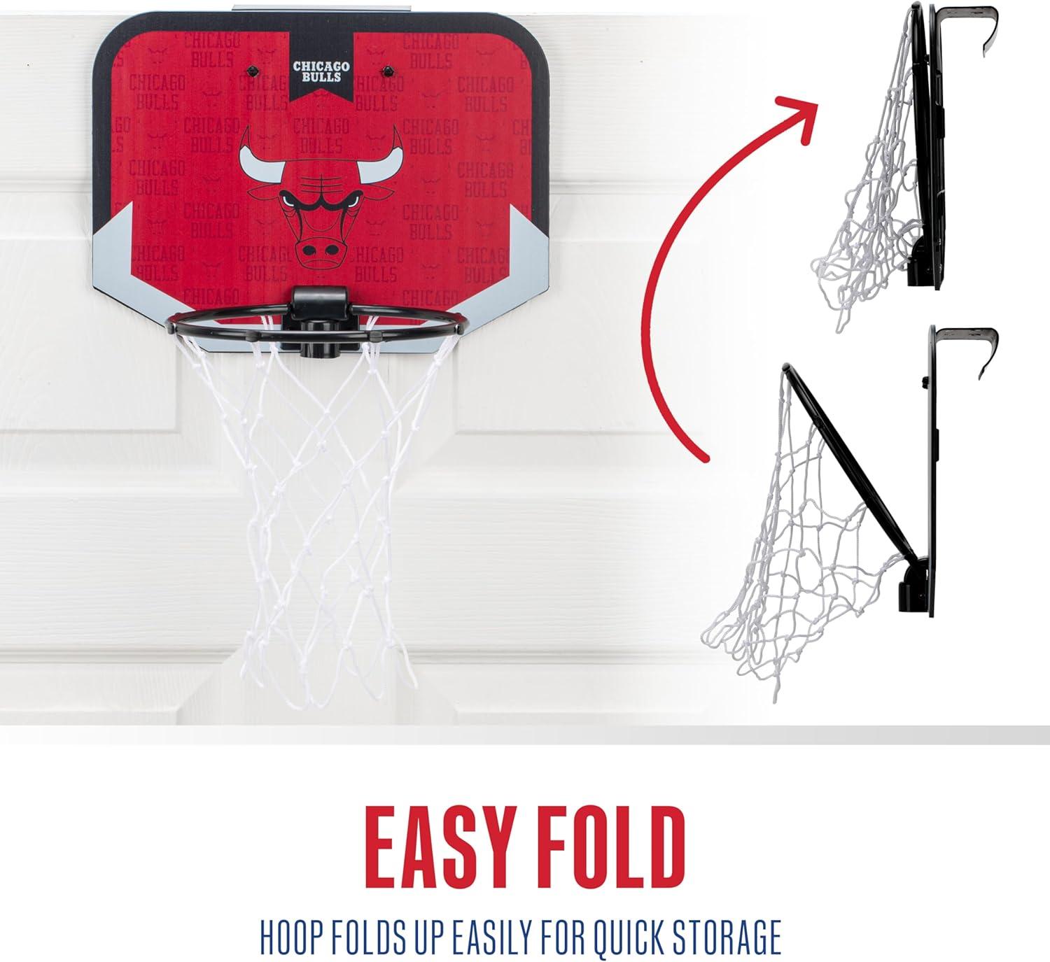 Franklin Sports NBA Team Over The Door Basketball Hoop - Kids Indoor Mini Basketball Hoop with Basketball - NBA Fan Shop Mini Hoop for Bedroom & Office