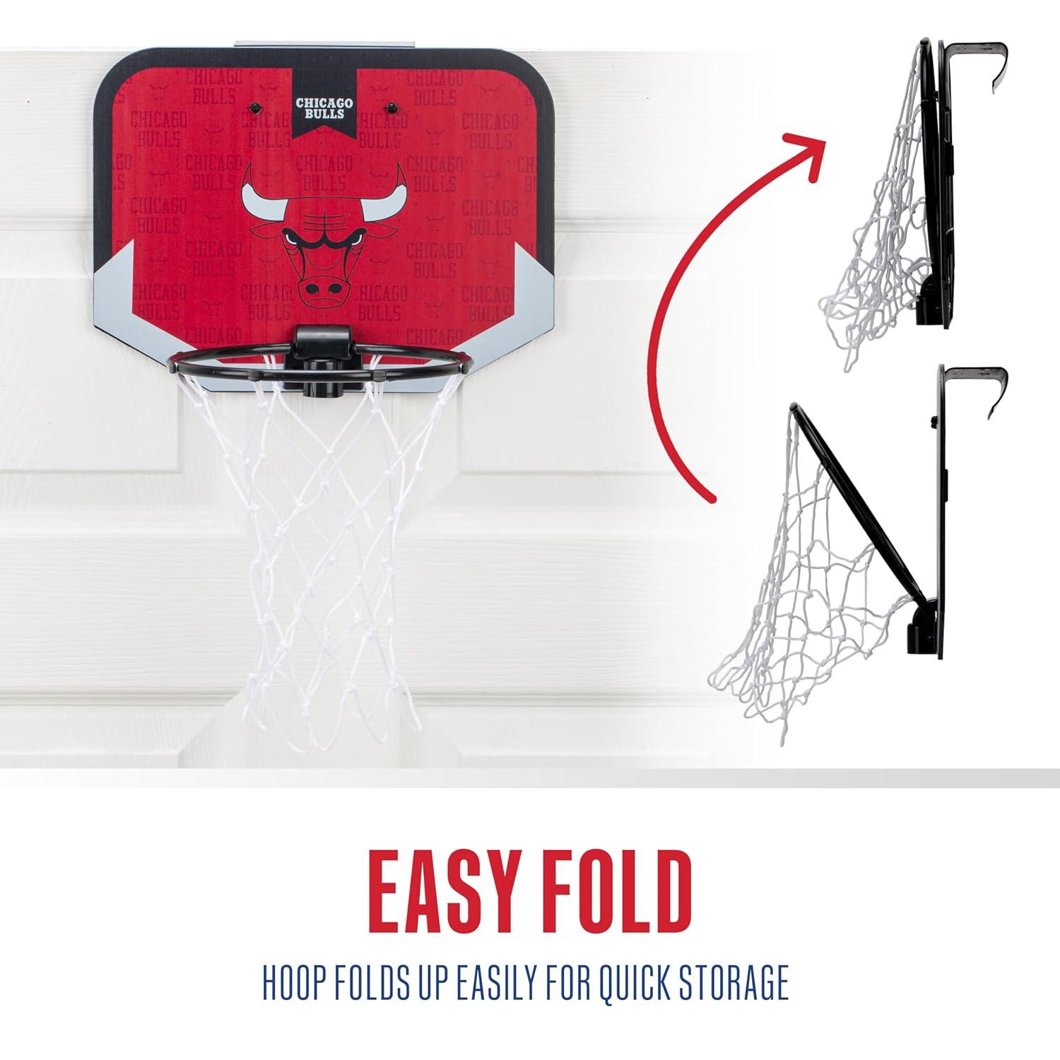 Franklin Sports NBA Team Over The Door Basketball Hoop - Kids Indoor Mini Basketball Hoop with Basketball - NBA Fan Shop Mini Hoop for Bedroom & Office