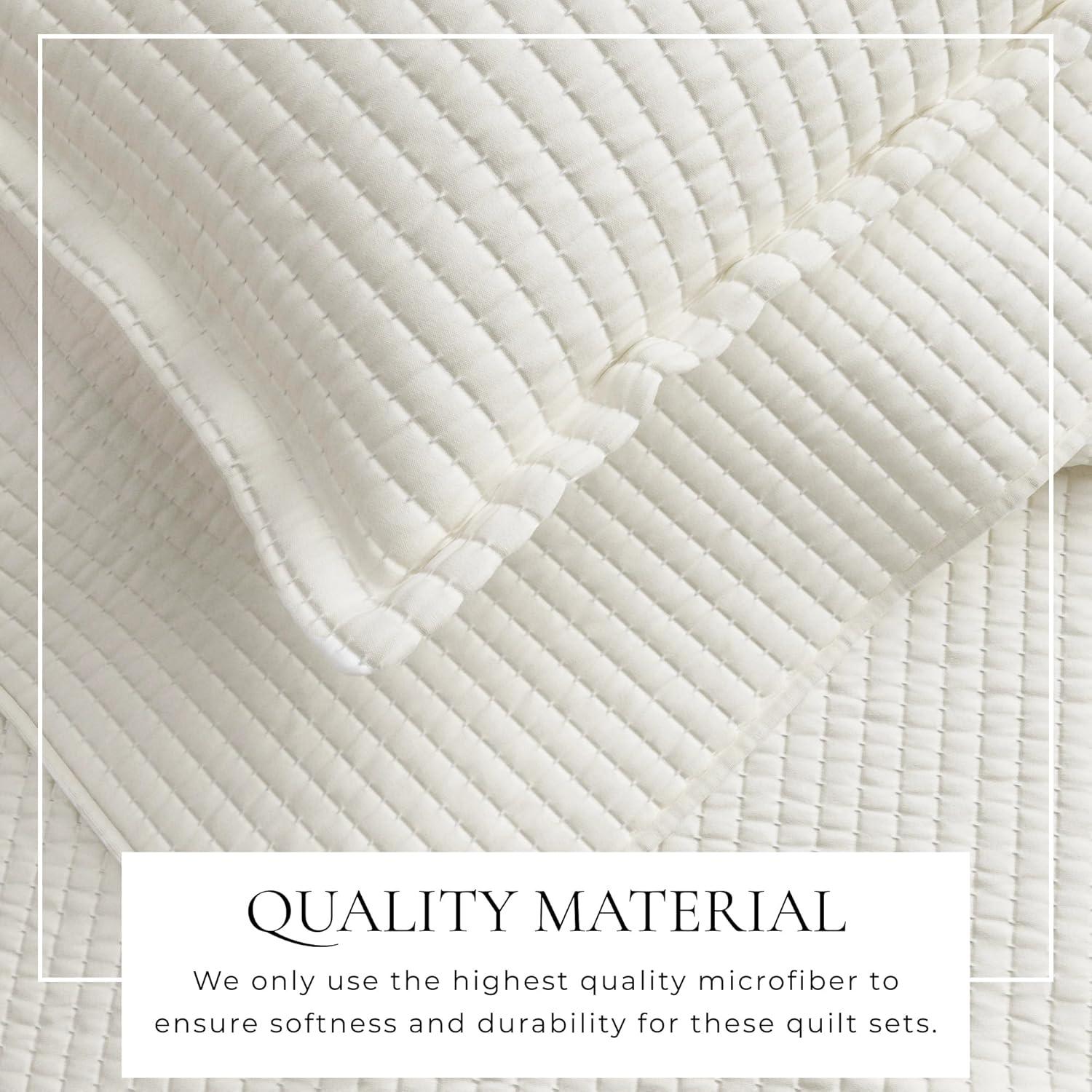 FreshFolds Modern & Contemporary Stripe Stitched Quilt Set with Shams