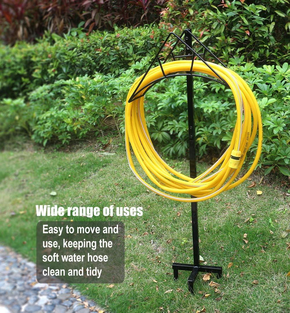 Artigarden Garden Hose Holder - Free Standing Metal Water Hose Stand Heavy Duty Flexible Pipe Storage Hanger Organizer for Lawn & Yard