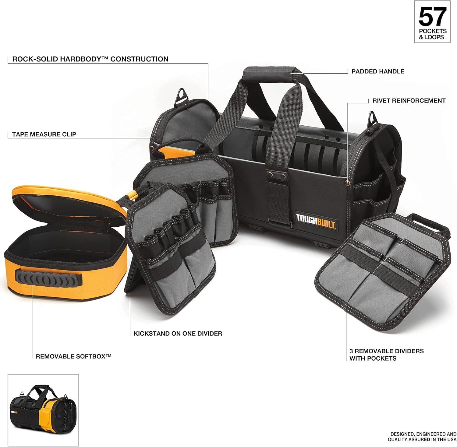TOUGHBUILT TOU-81-18 18" Modular Tote, Black/Yellow