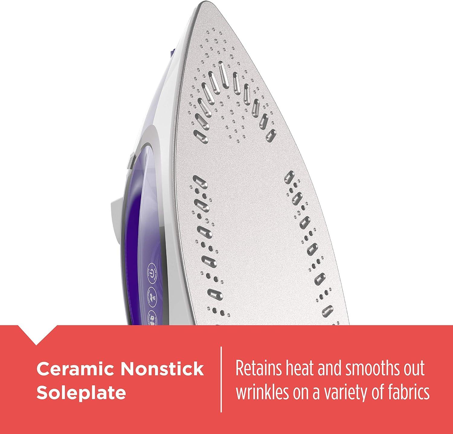 Purple and White Cordless Ceramic Soleplate Iron