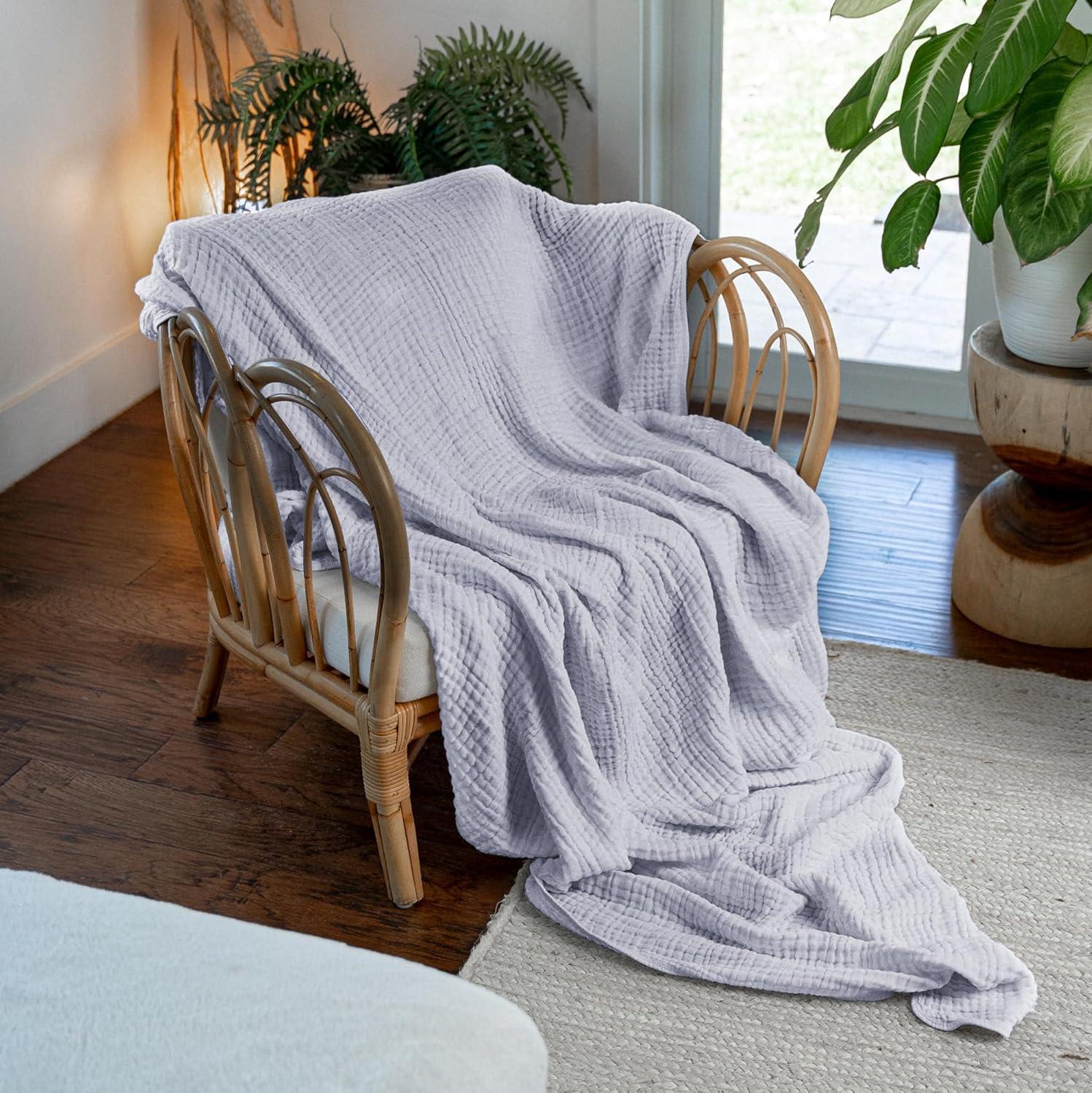 Muslin Cotton Blanket for Adults, Extra Large By Comfy Cubs