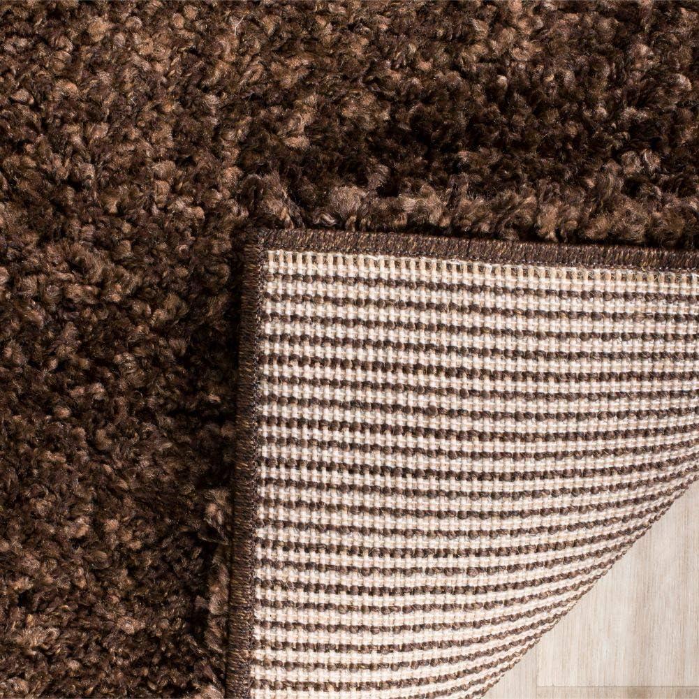 California Shag SG151 Power Loomed Indoor Accent Rug - Brown - 4'x4' - Safavieh